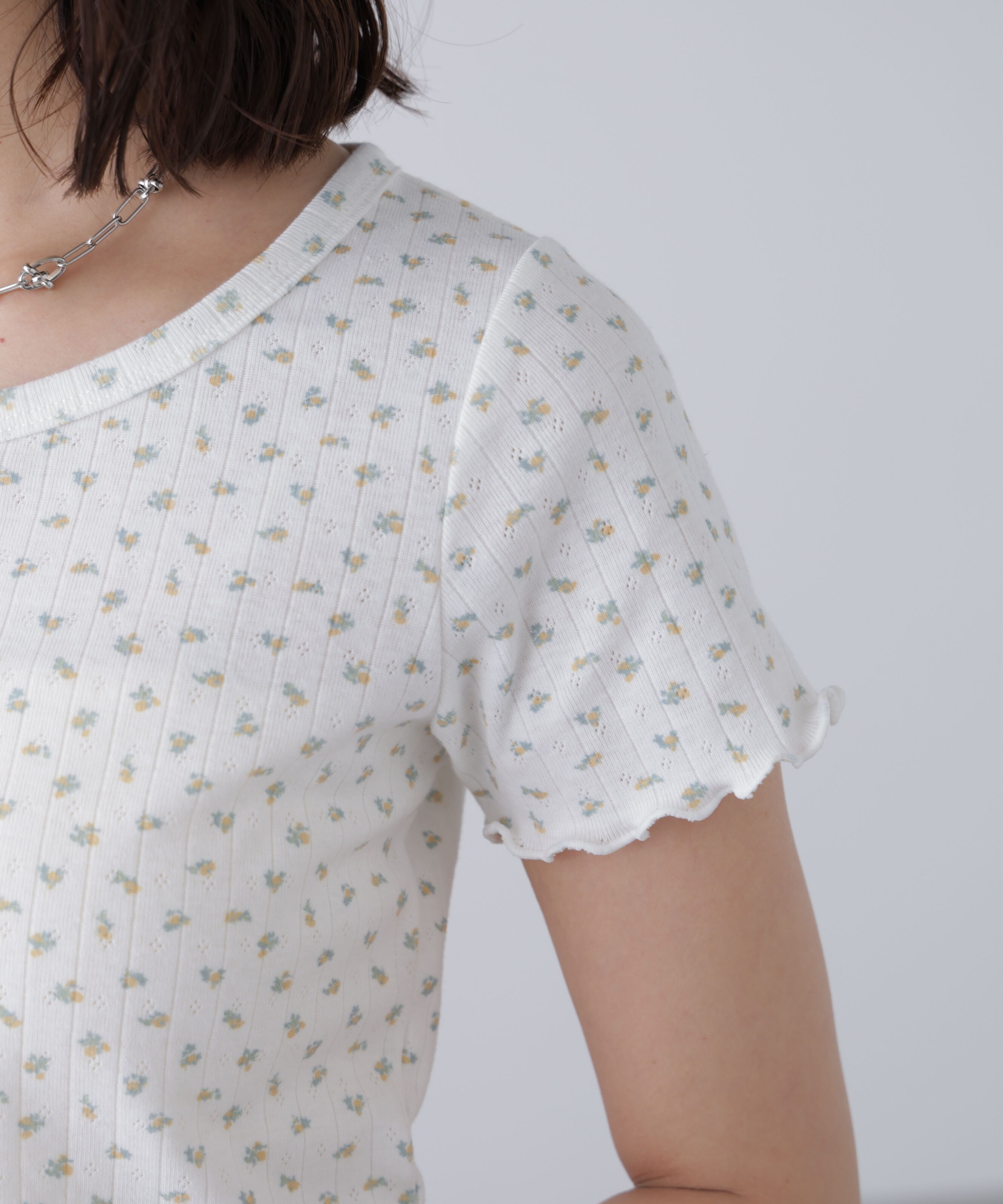  「花柄テレコカーディガン」|Tシャツ・カットソー|