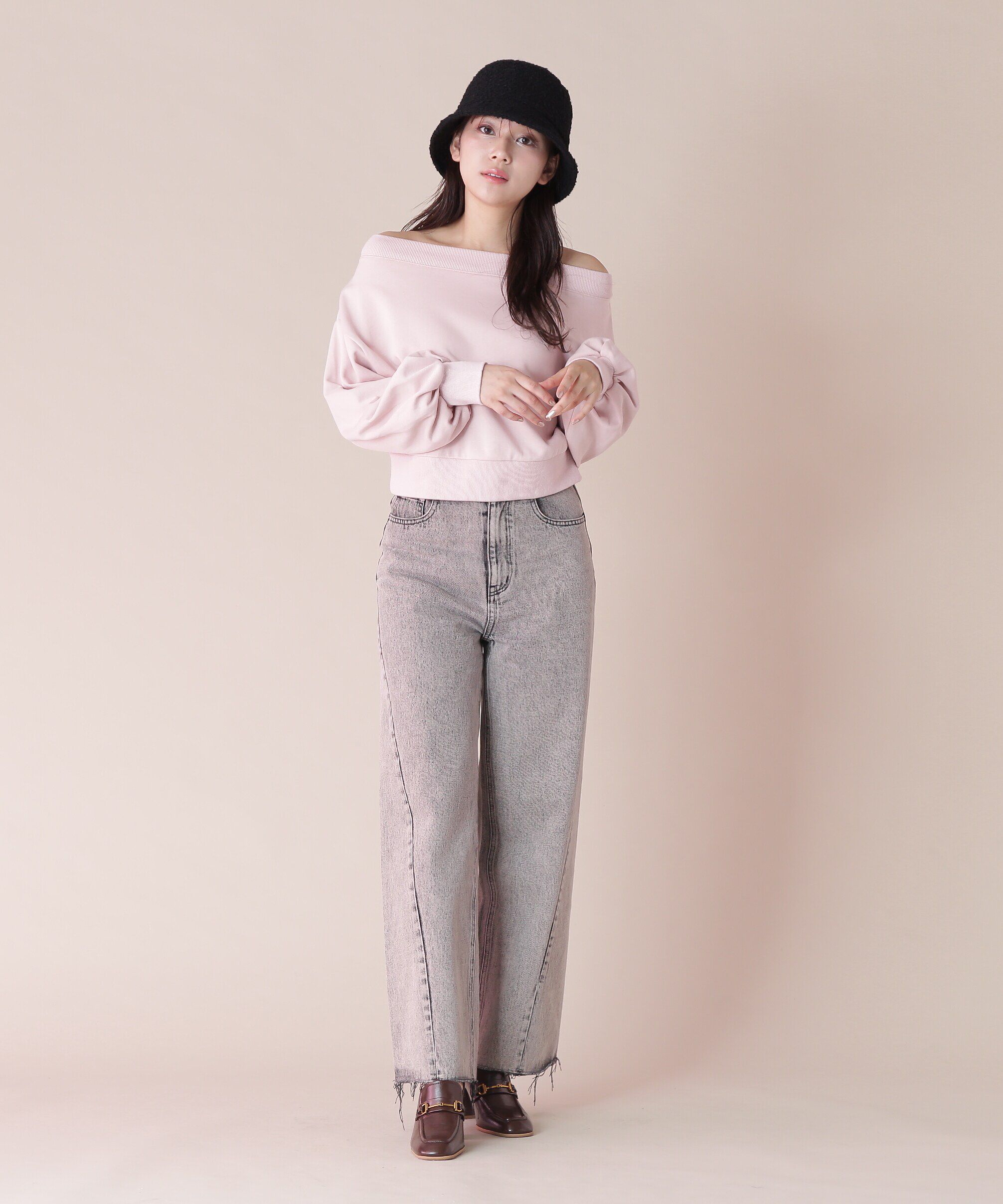  「オフショルカットソートップス」|Tシャツ・カットソー|