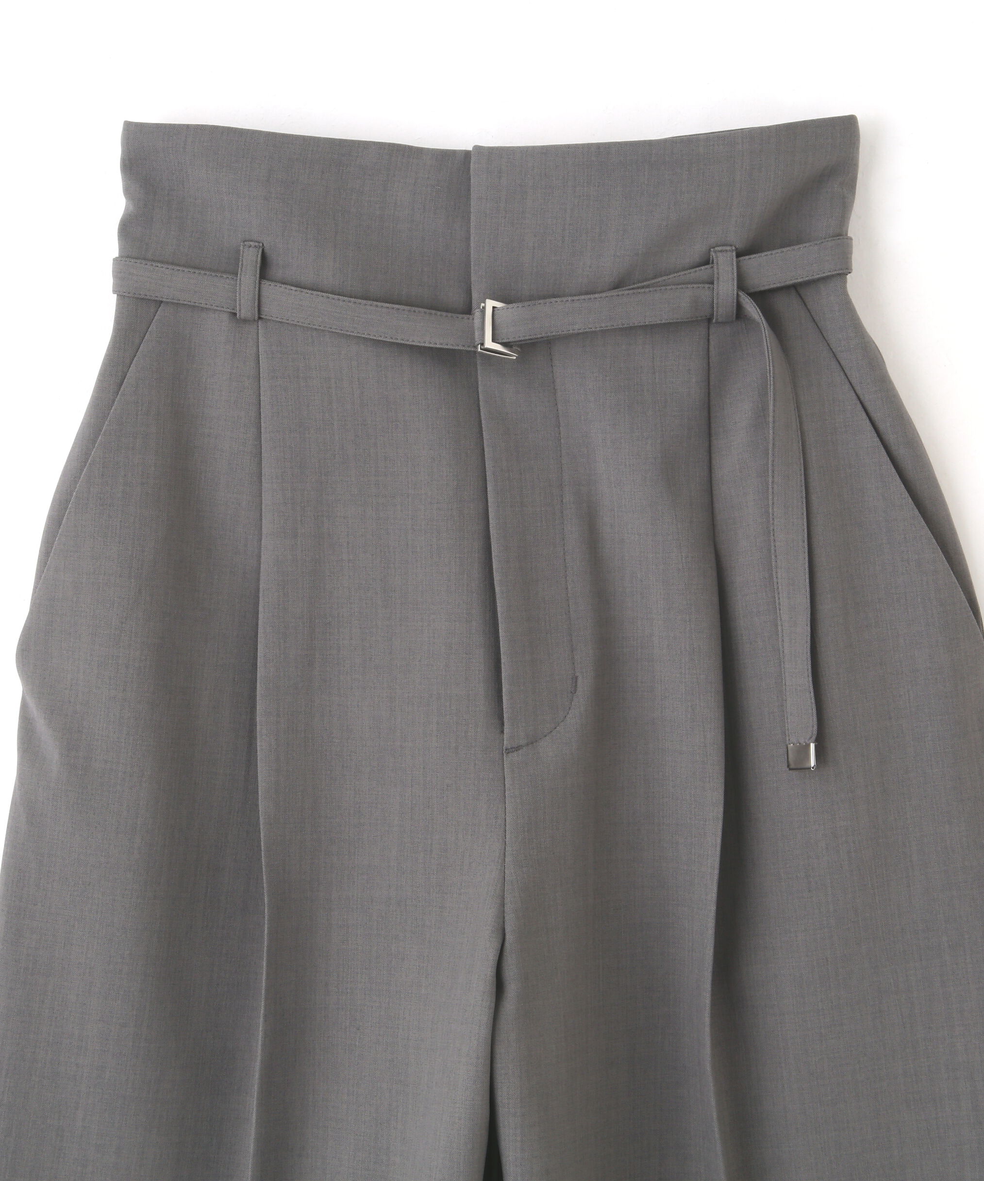  「ベルト付きハイウエストスラックスパンツ」|その他|