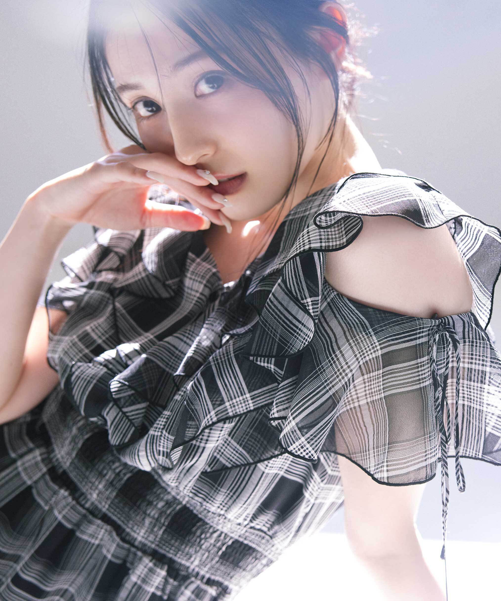  「シアーチェックボリュームフリルワンピース」|ワンピース|