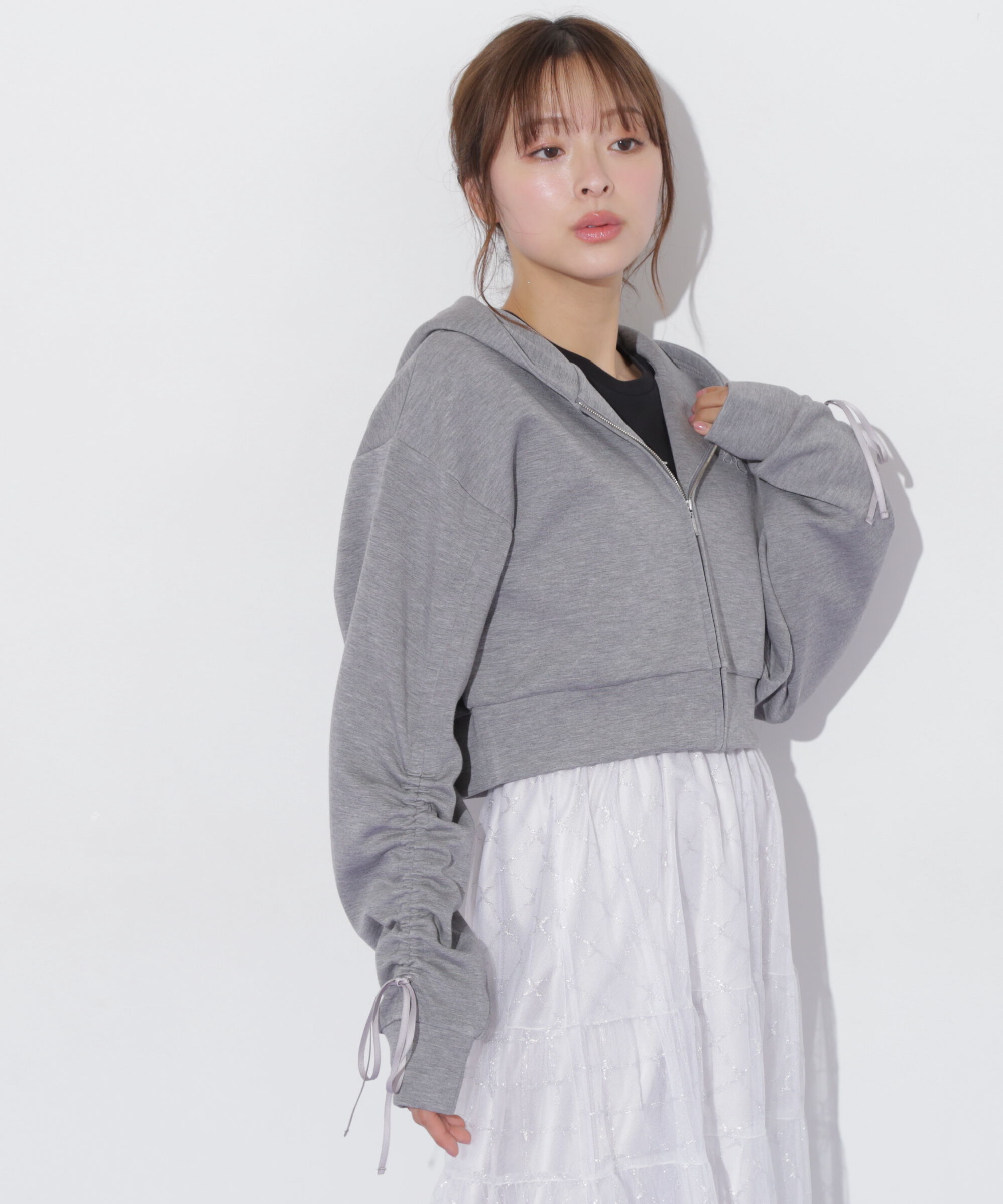  「ギャザースリーブダイバーパーカー」|Tシャツ・カットソー|