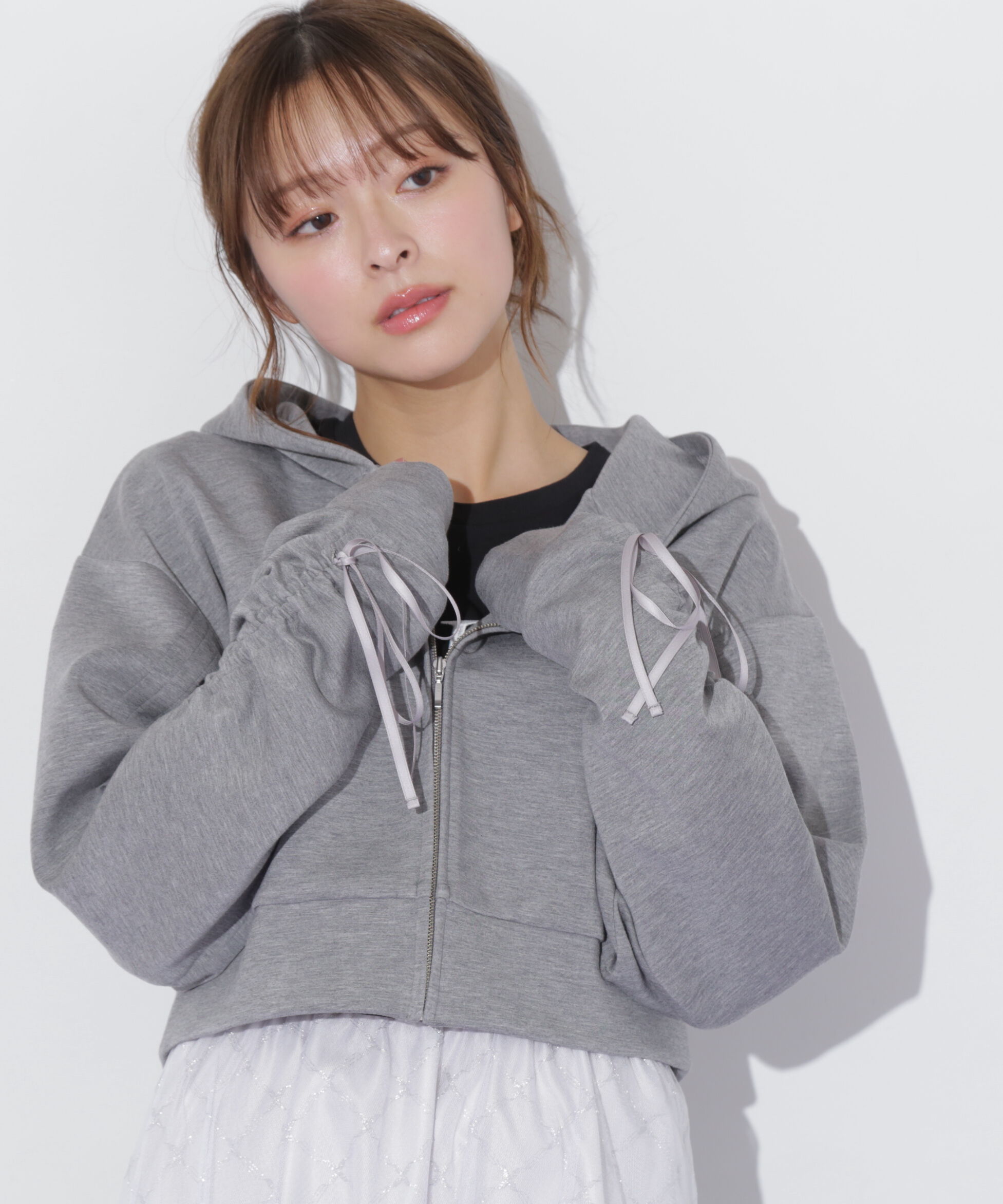  「ギャザースリーブダイバーパーカー」|Tシャツ・カットソー|