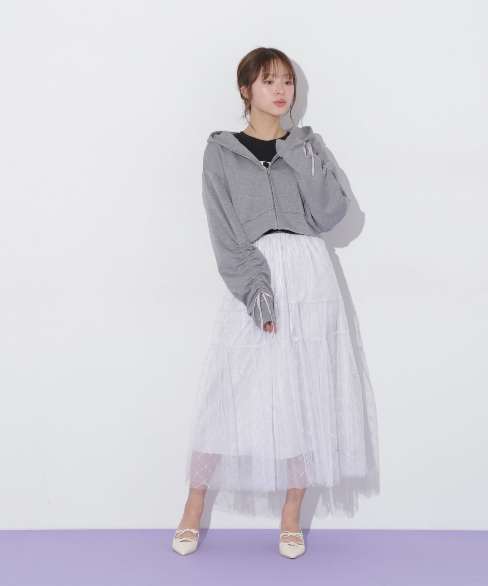  「ギャザースリーブダイバーパーカー」|Tシャツ・カットソー|