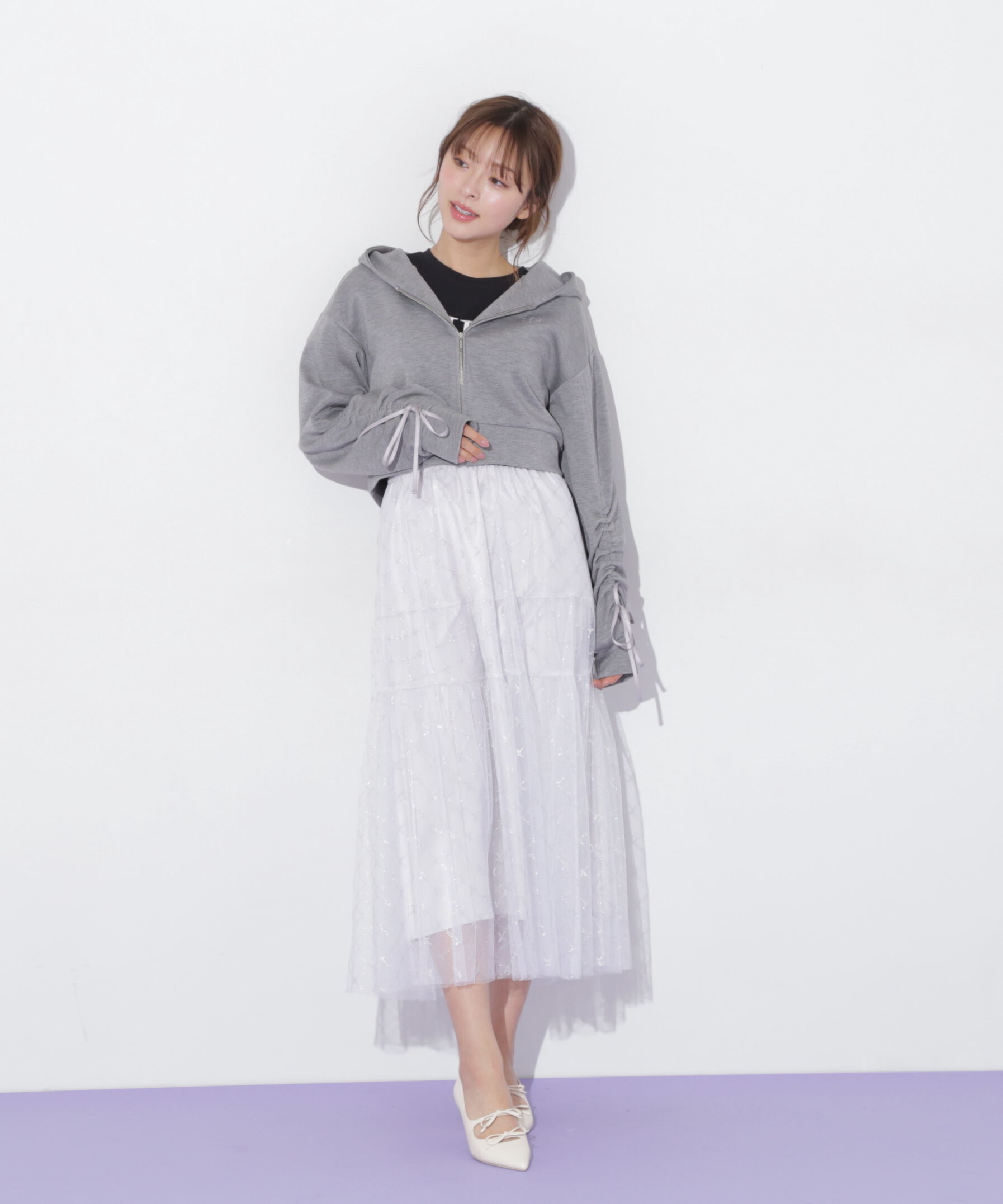  「ギャザースリーブダイバーパーカー」|Tシャツ・カットソー|