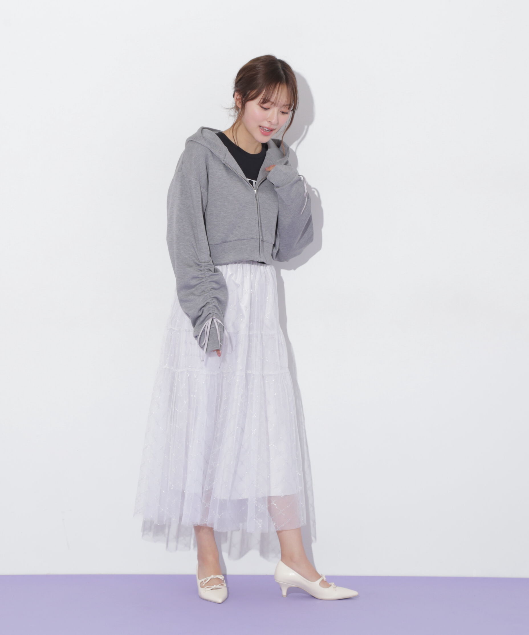  「ギャザースリーブダイバーパーカー」|Tシャツ・カットソー|