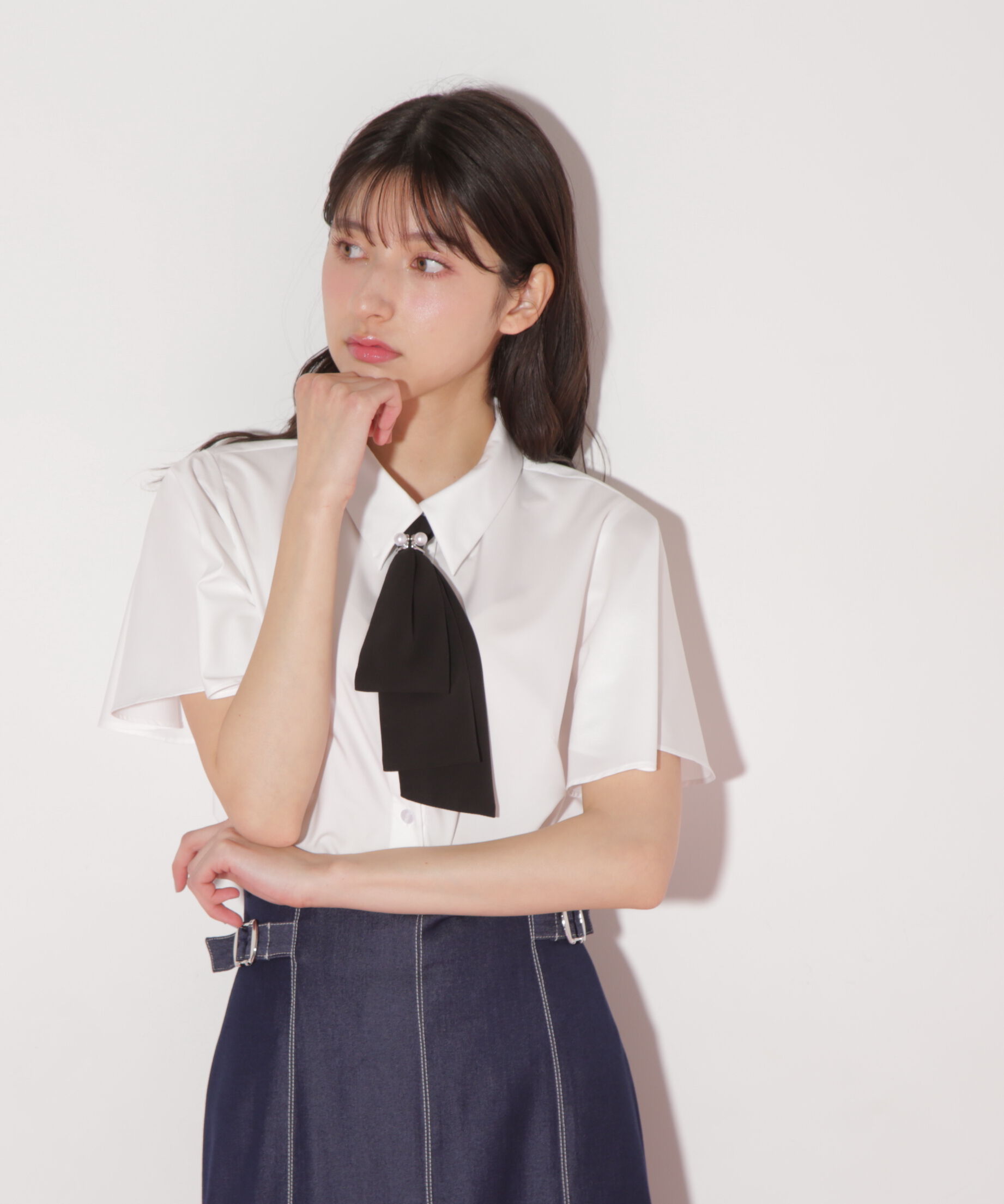 「配色ボウタイブラウス」|シャツ・ブラウス|