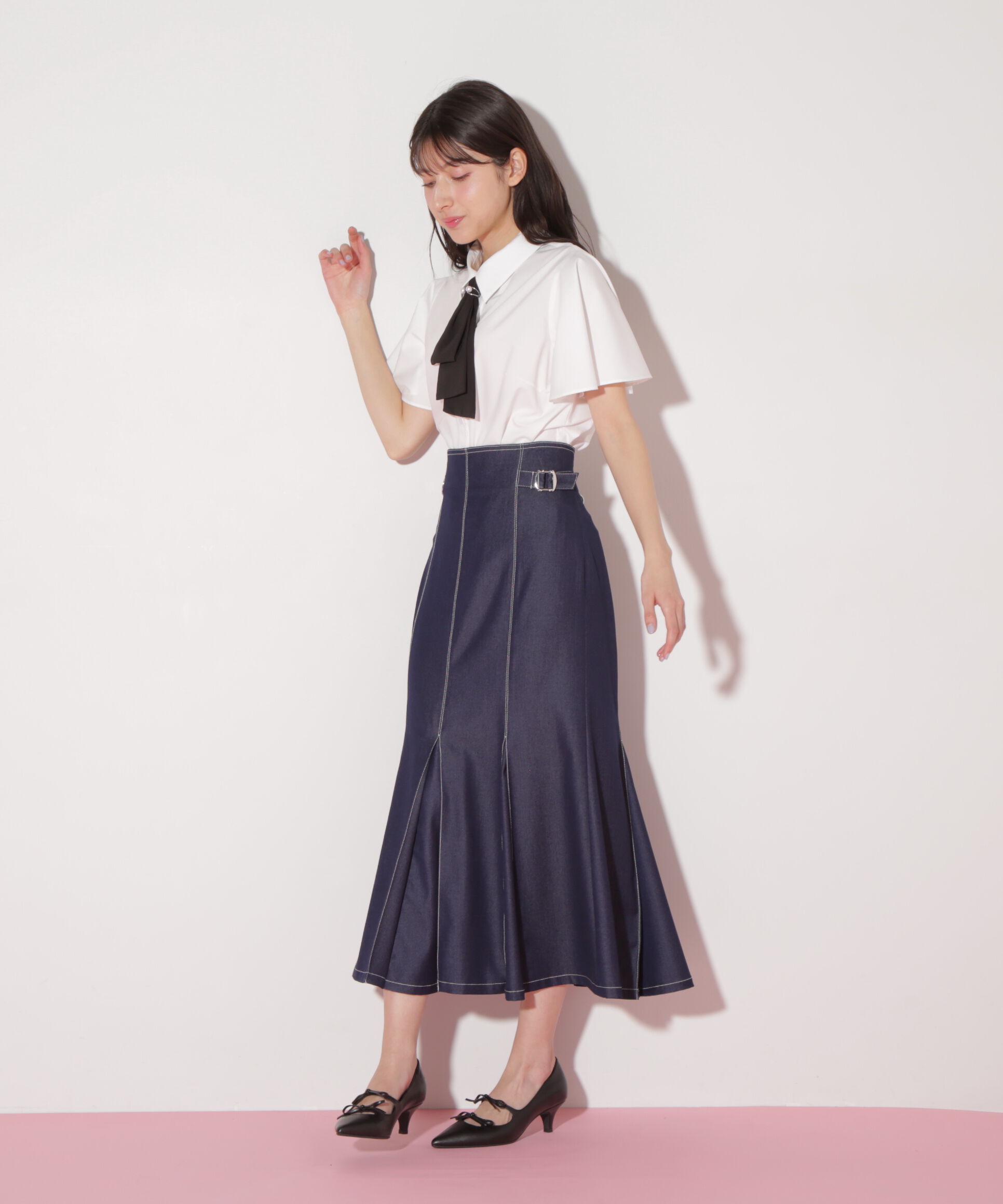  「配色ボウタイブラウス」|シャツ・ブラウス|