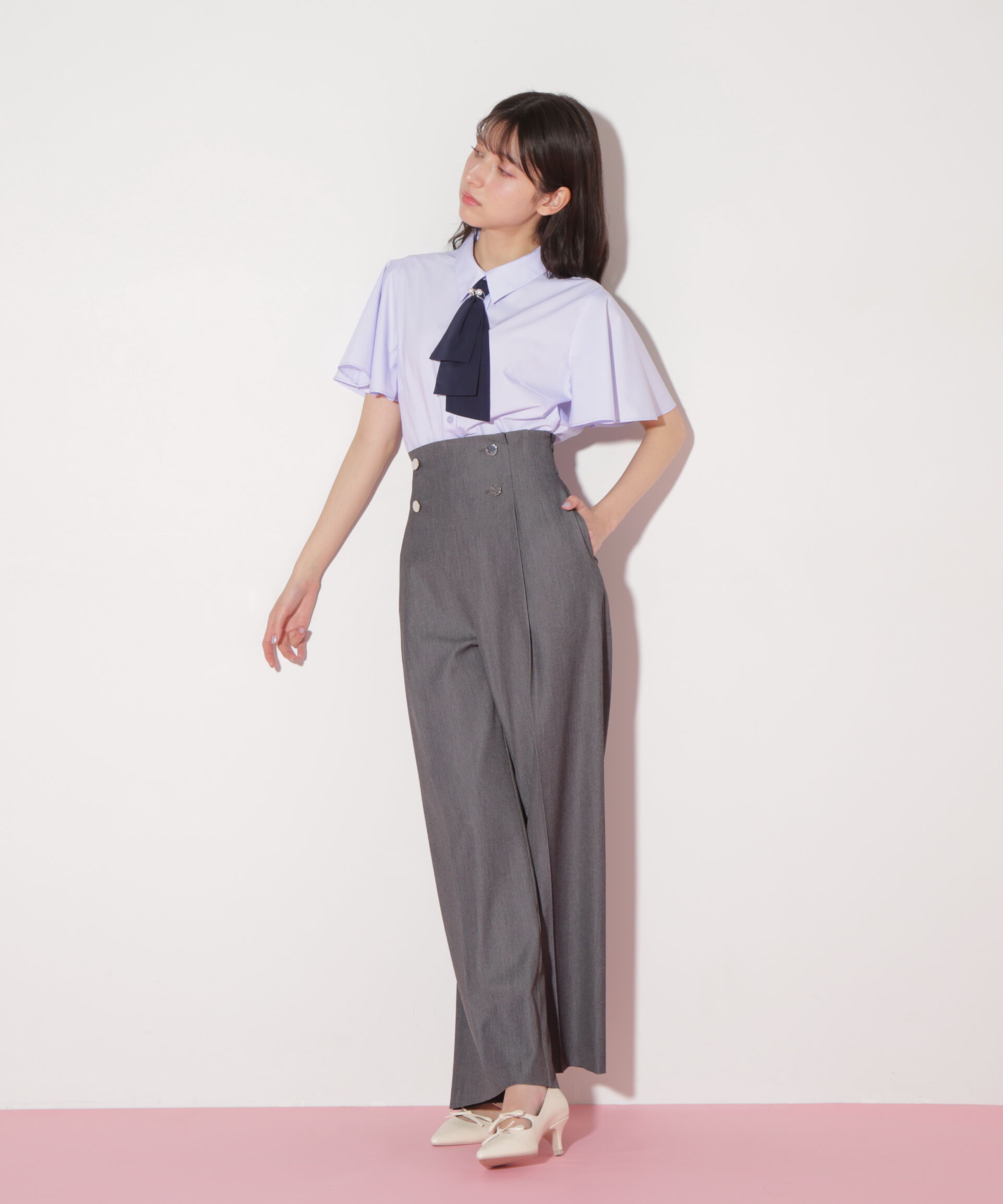  「配色ボウタイブラウス」|シャツ・ブラウス|