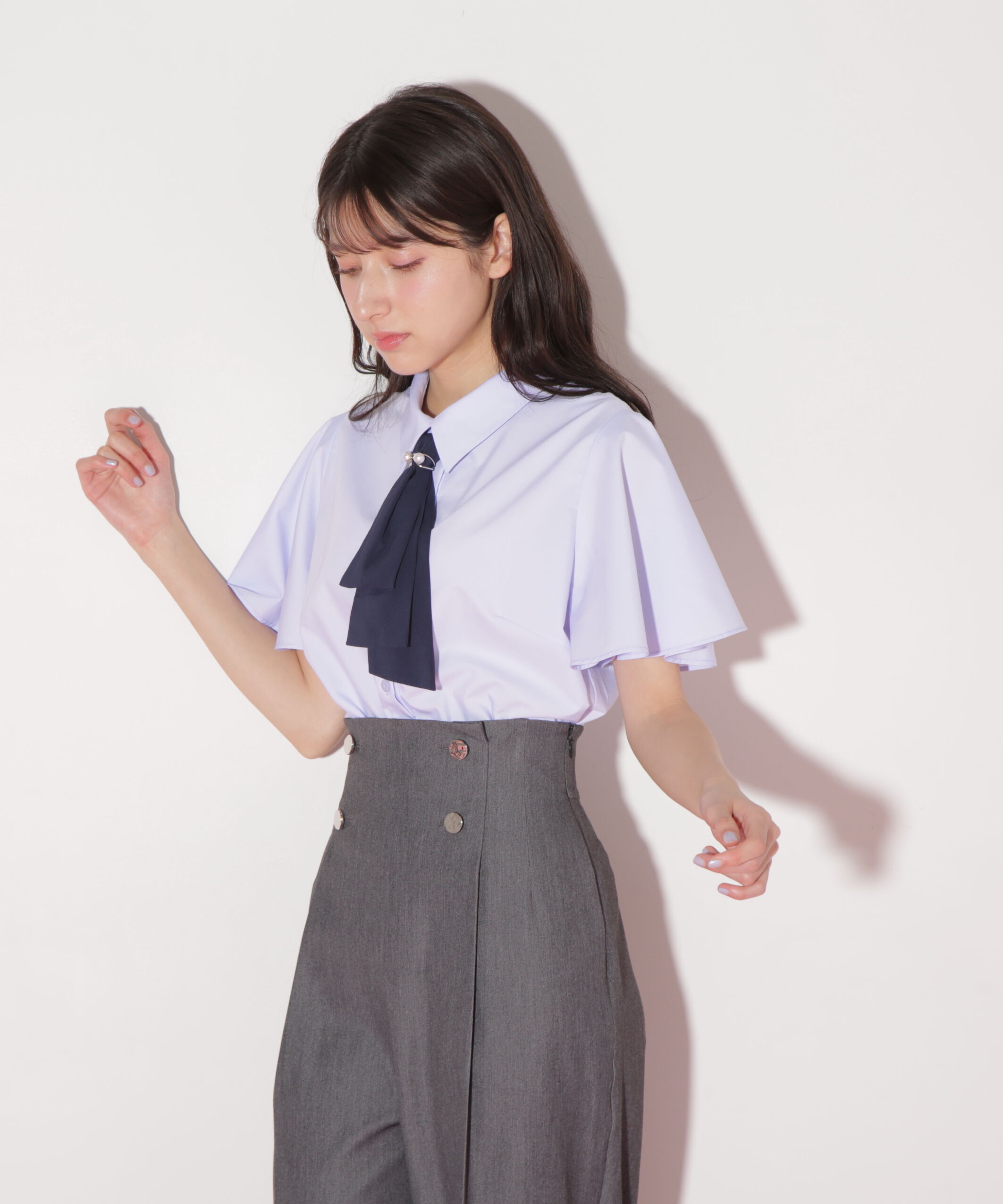  「配色ボウタイブラウス」|シャツ・ブラウス|