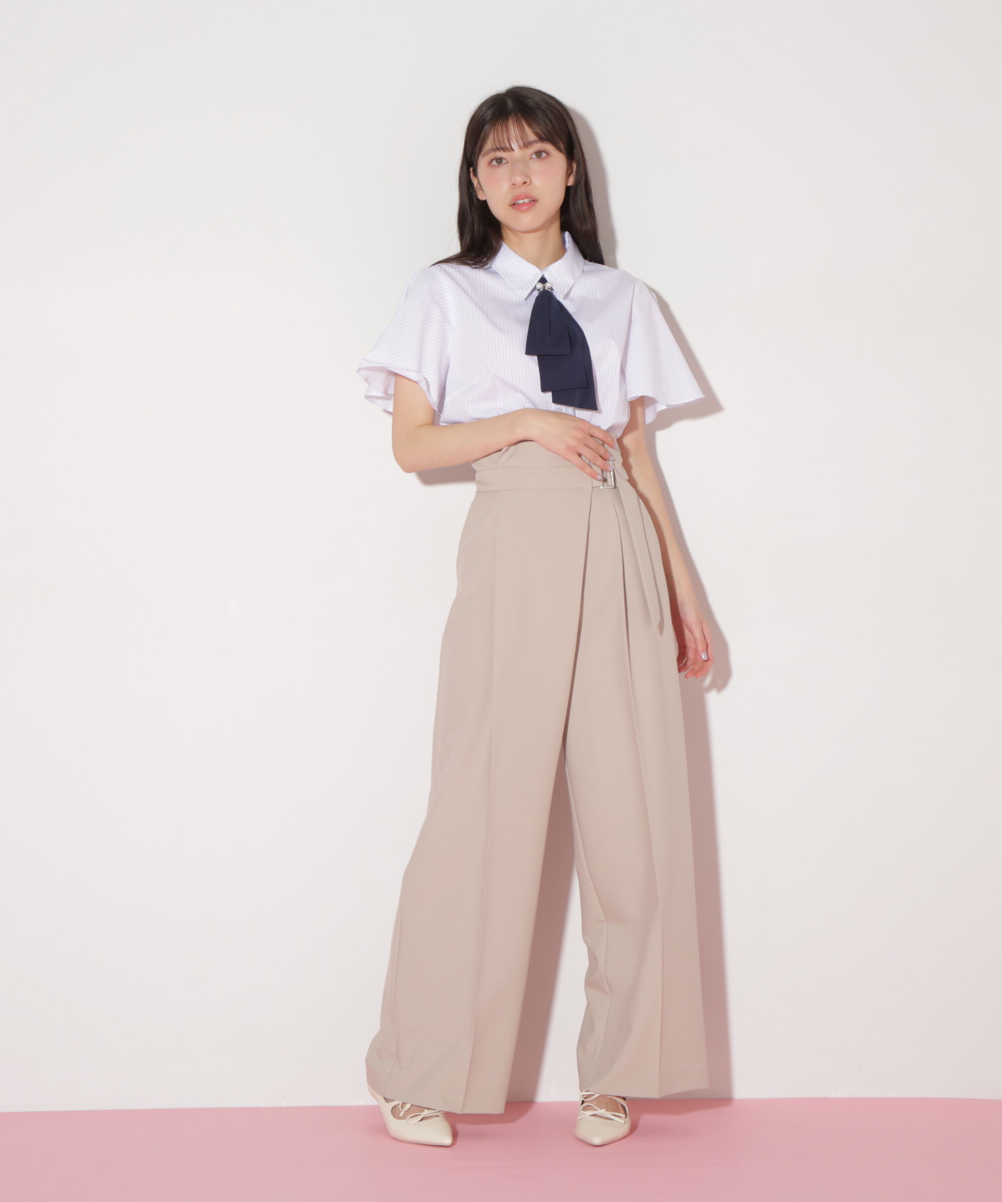  「配色ボウタイブラウス」|シャツ・ブラウス|