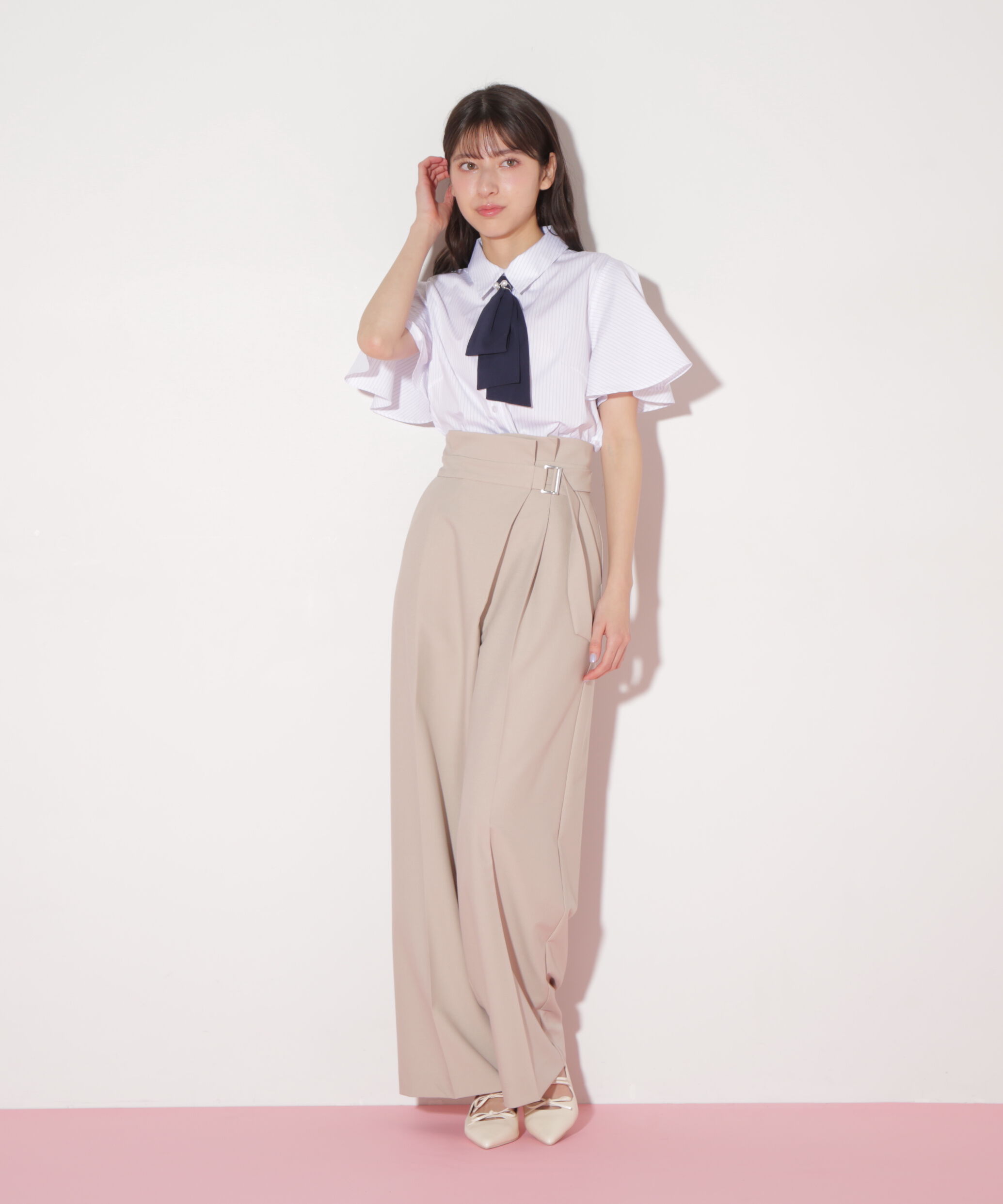  「配色ボウタイブラウス」|シャツ・ブラウス|