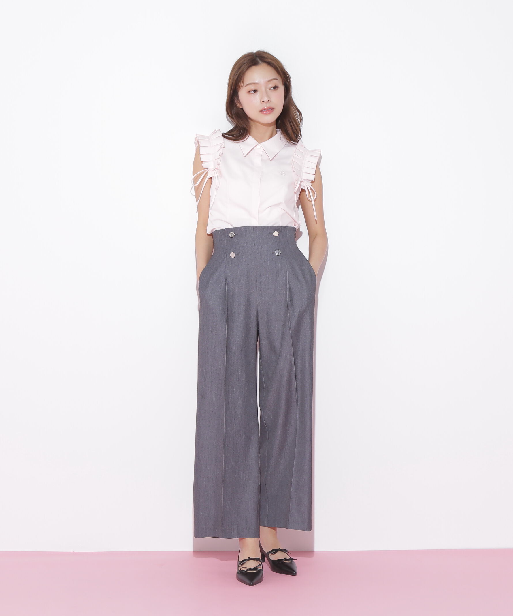  「ショルダーフリルブラウス」|シャツ・ブラウス|