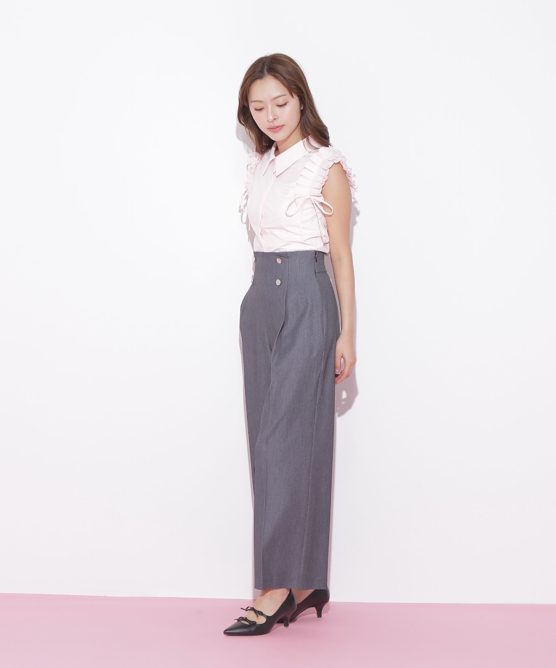  「ショルダーフリルブラウス」|シャツ・ブラウス|