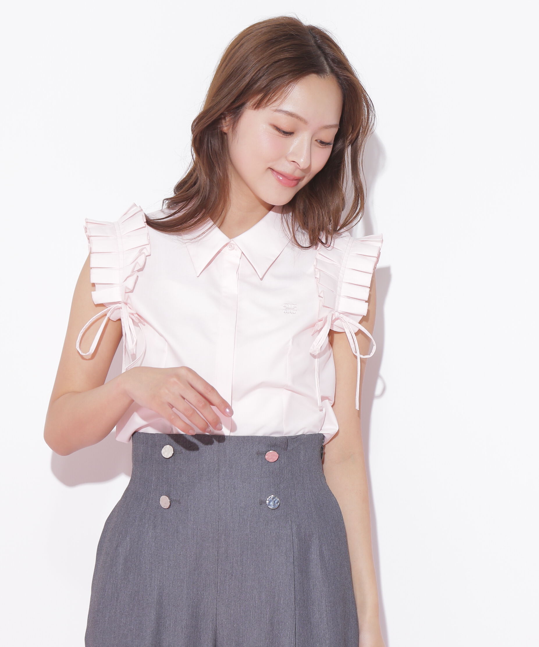  「ショルダーフリルブラウス」|シャツ・ブラウス|