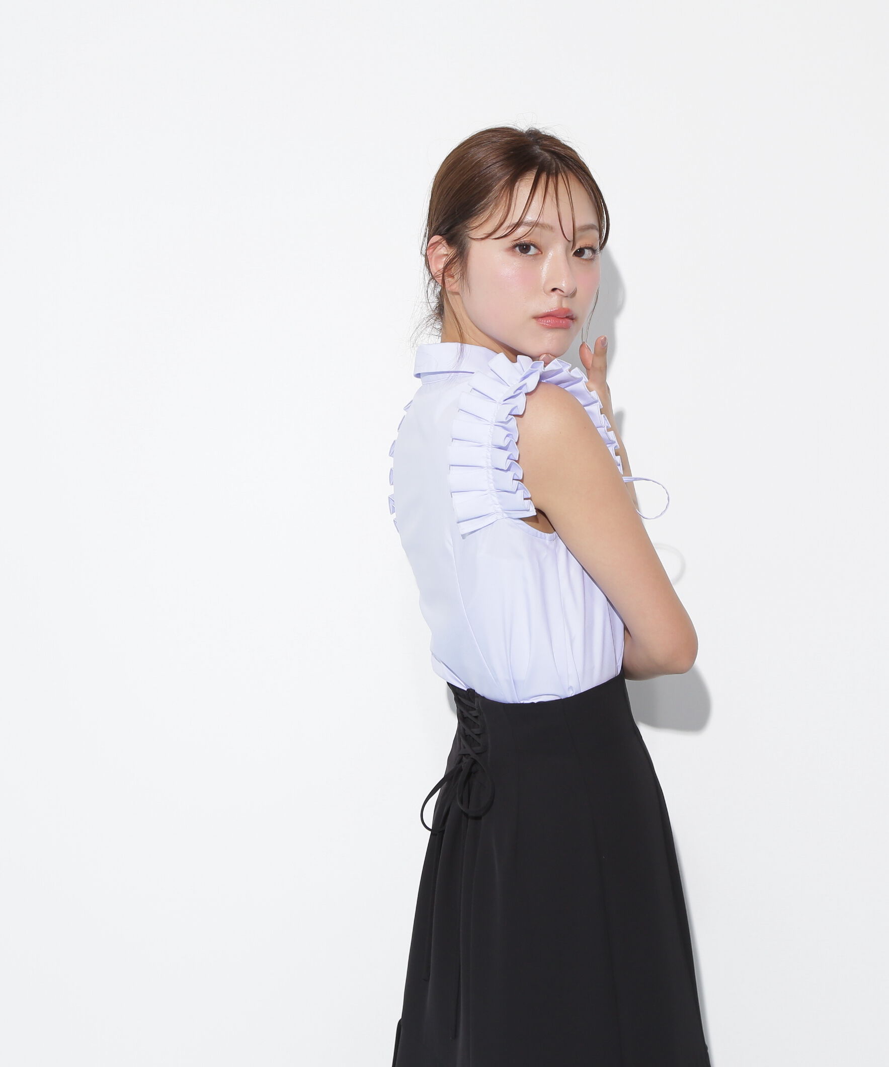  「ショルダーフリルブラウス」|シャツ・ブラウス|