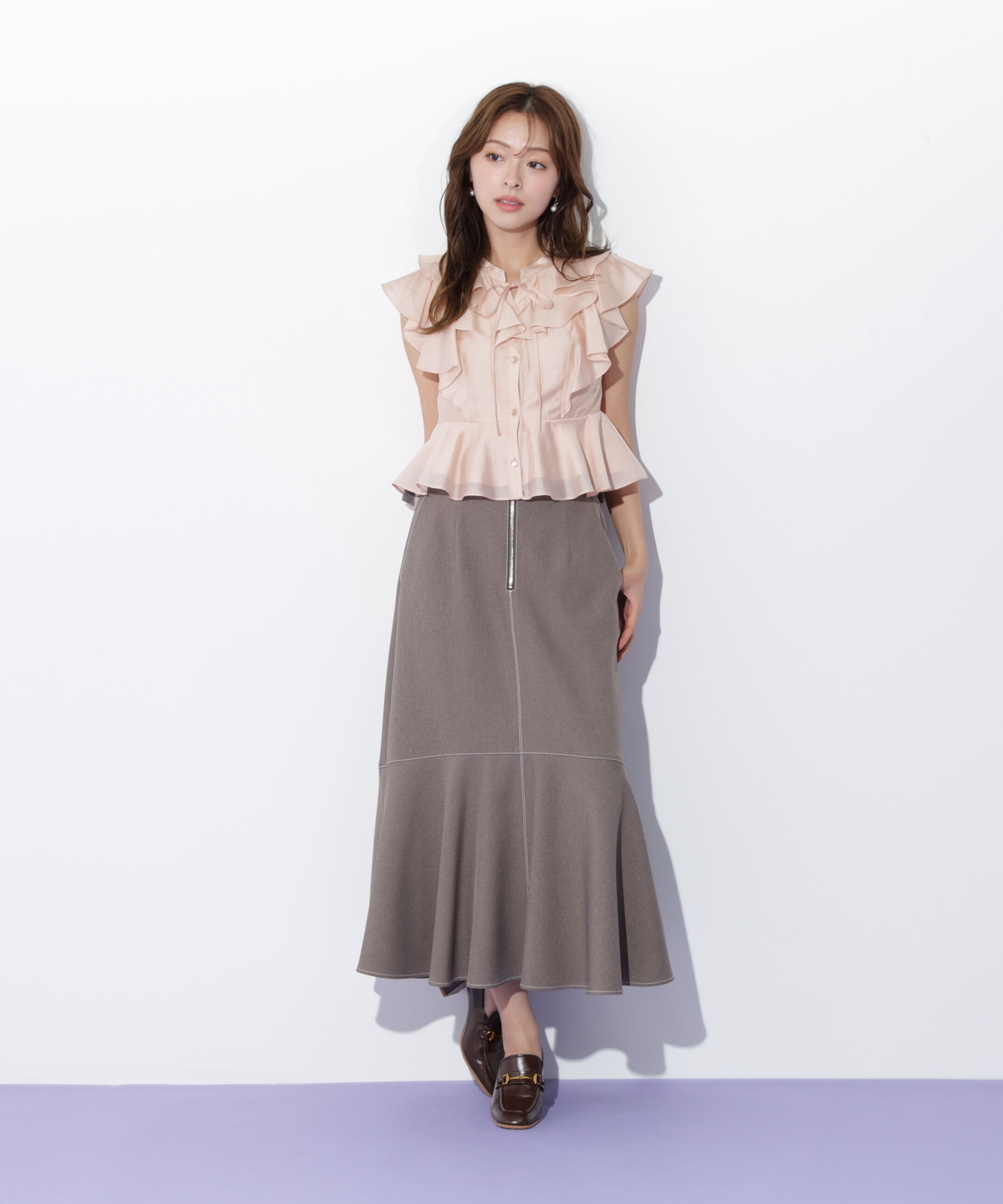  「ペプラムラッフルブラウス」|シャツ・ブラウス|