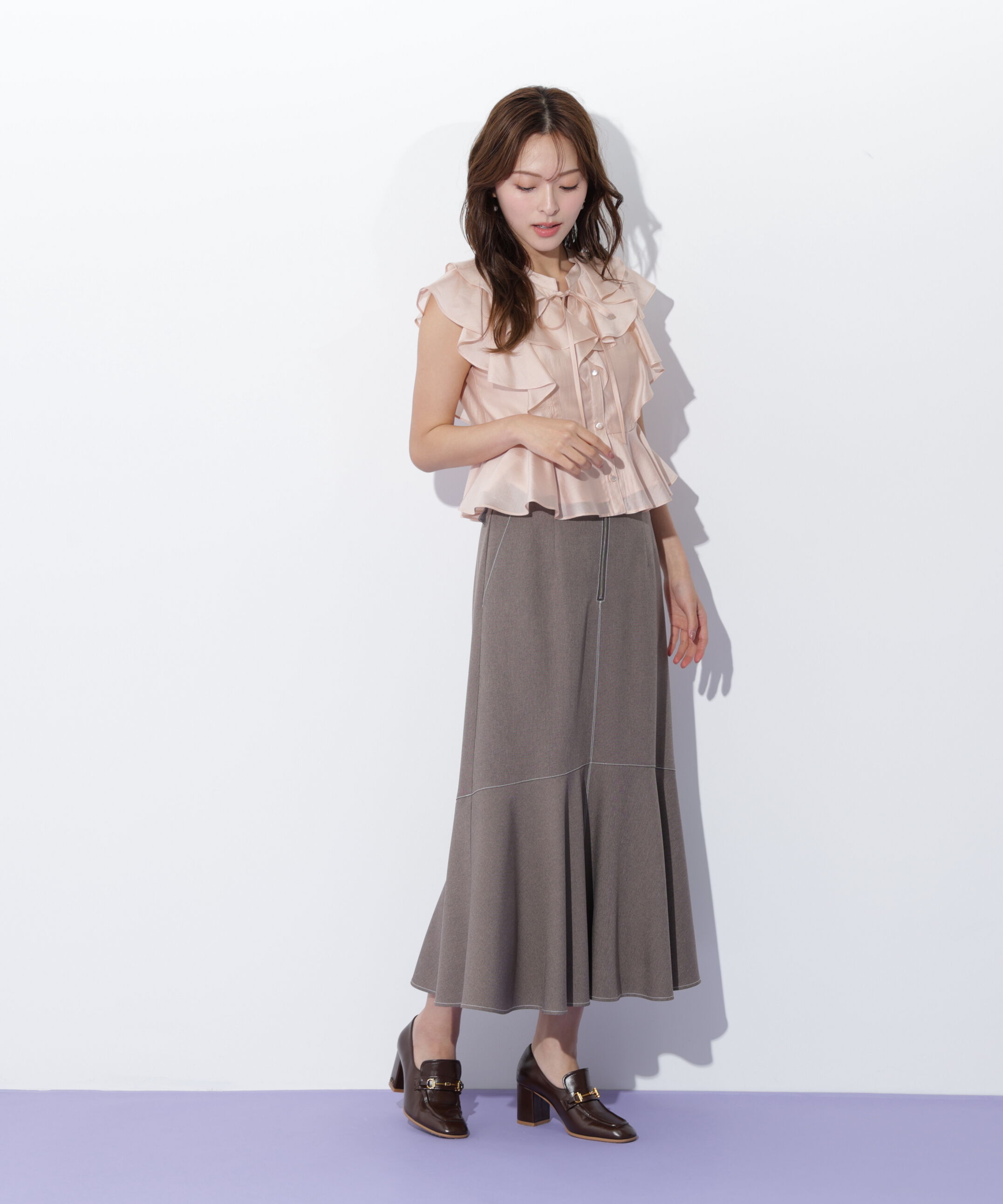  「ペプラムラッフルブラウス」|シャツ・ブラウス|
