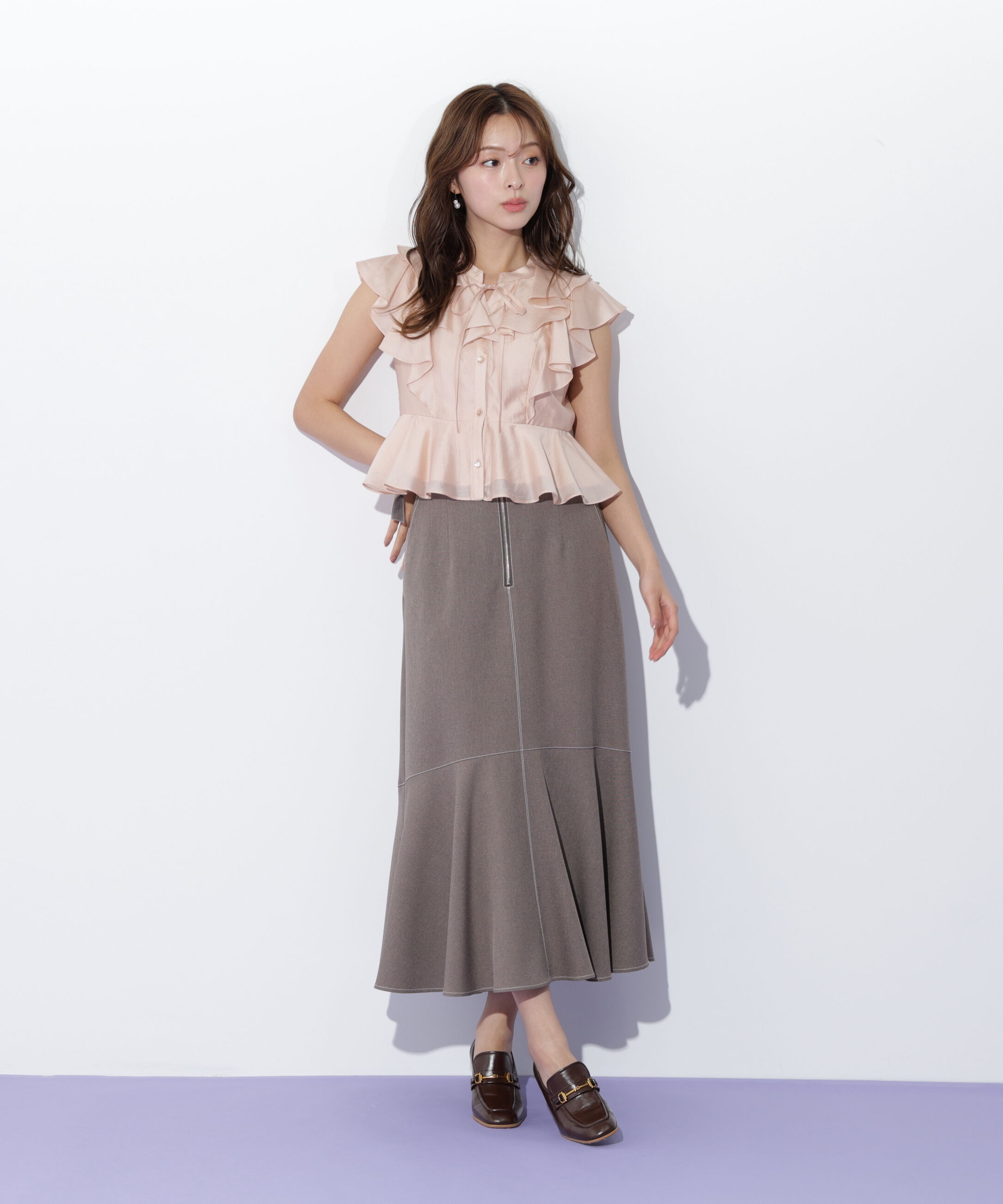  「ペプラムラッフルブラウス」|シャツ・ブラウス|