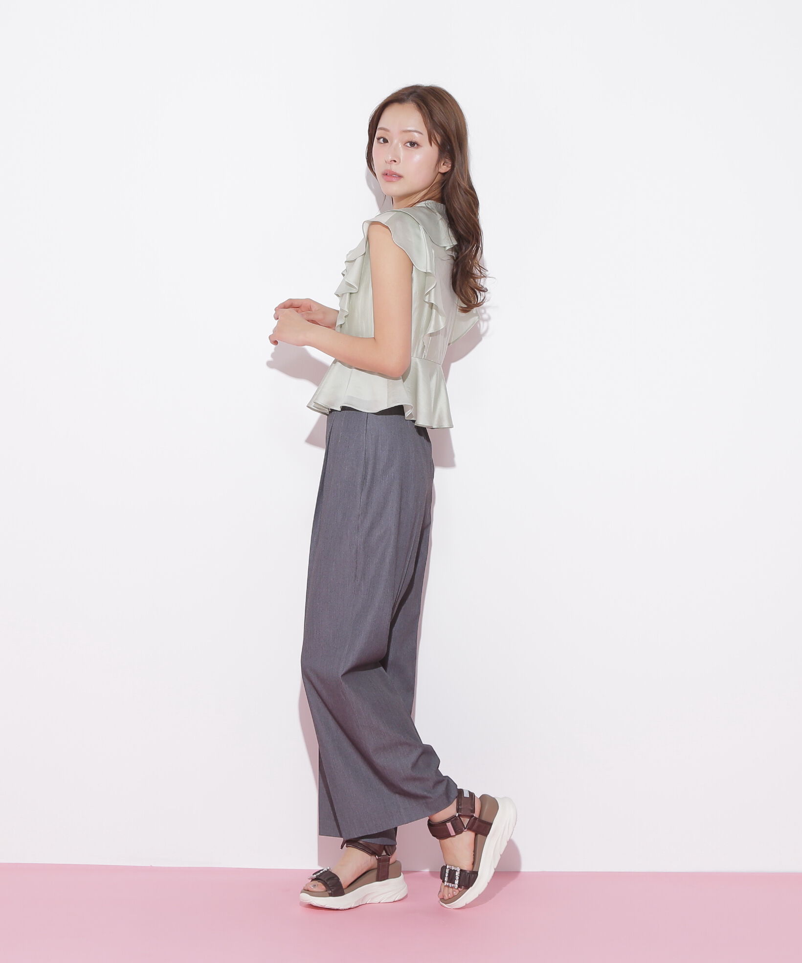  「ペプラムラッフルブラウス」|シャツ・ブラウス|