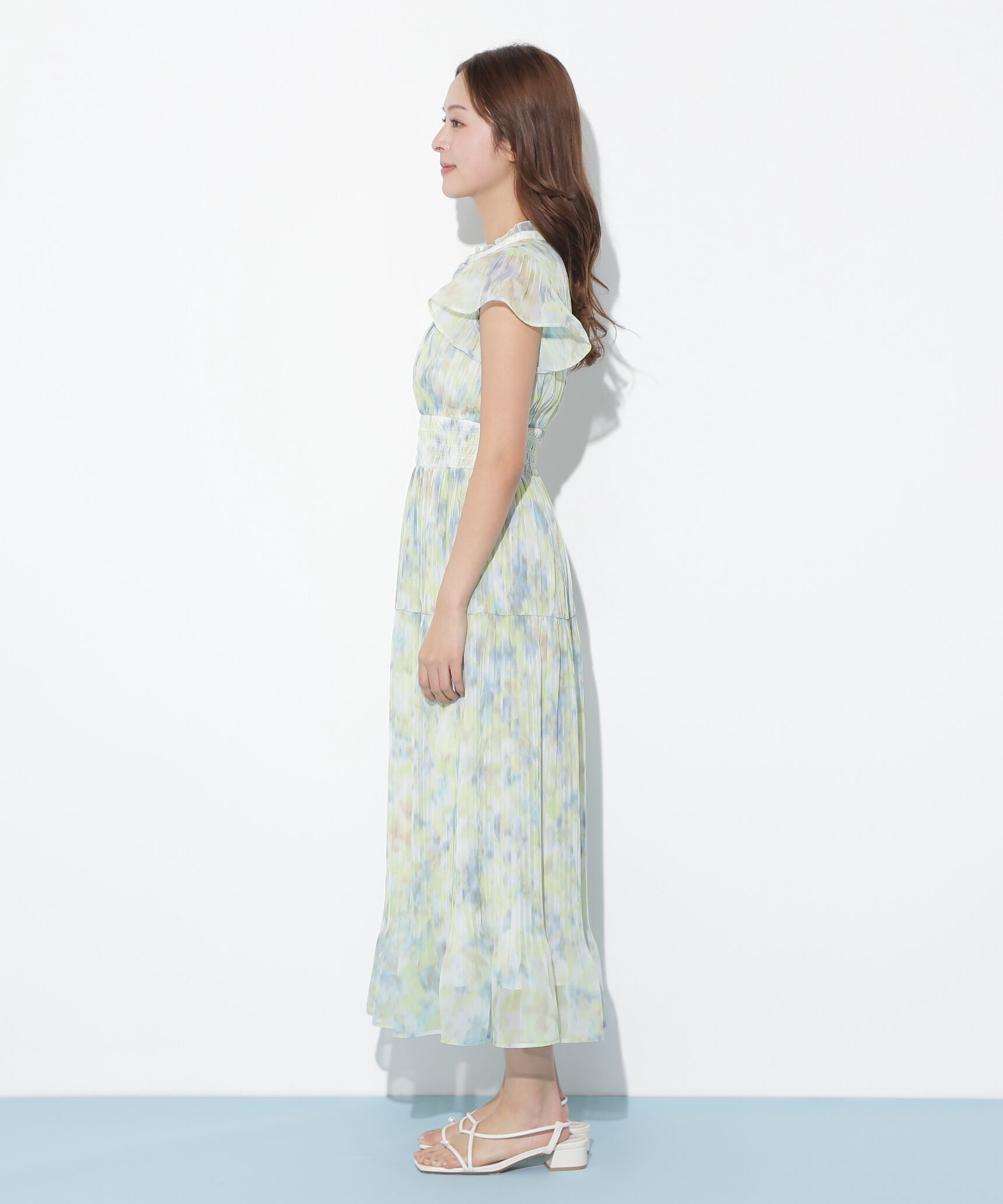  「スリットネックプリーツワンピース」|ワンピース|