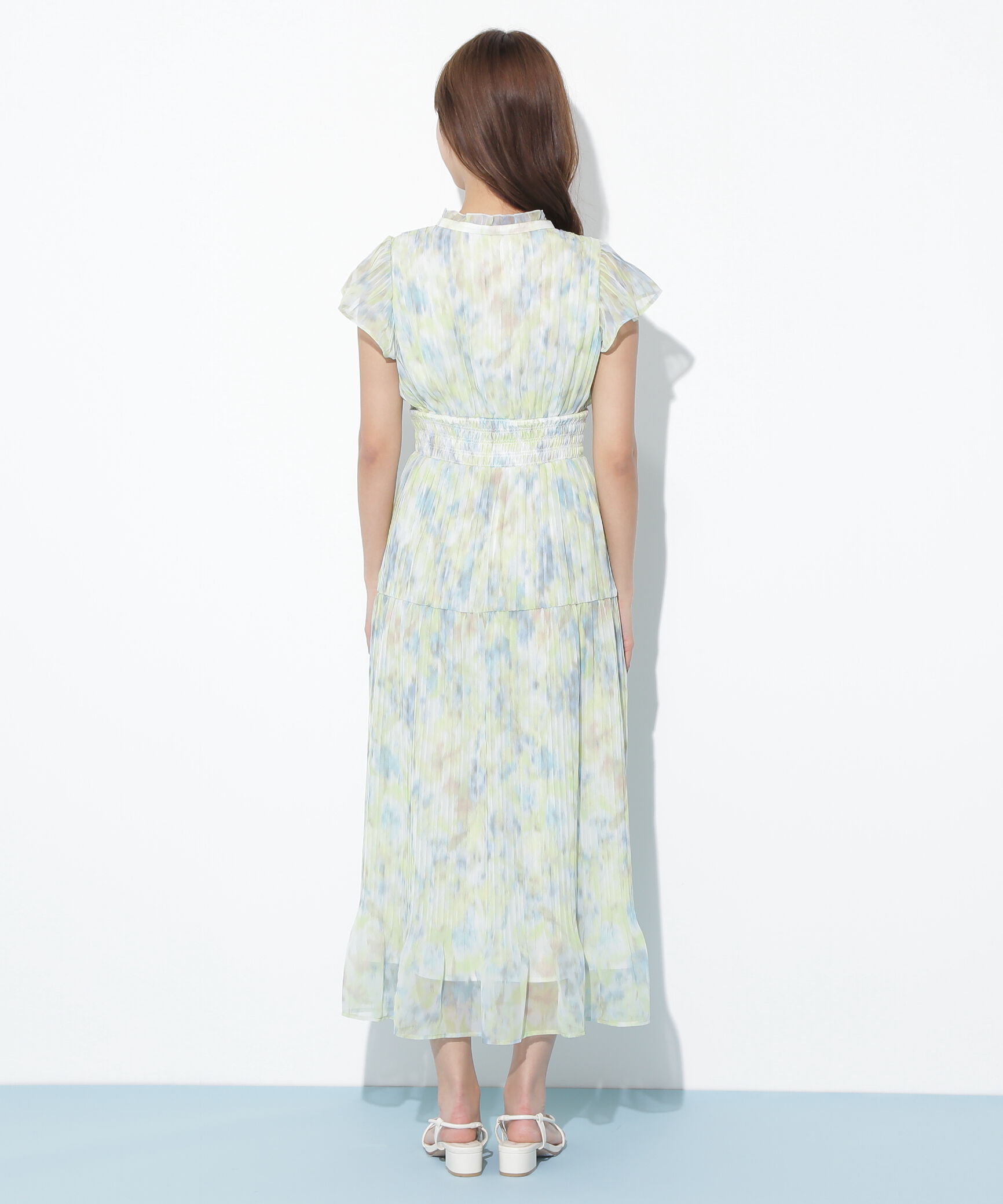  「スリットネックプリーツワンピース」|ワンピース|