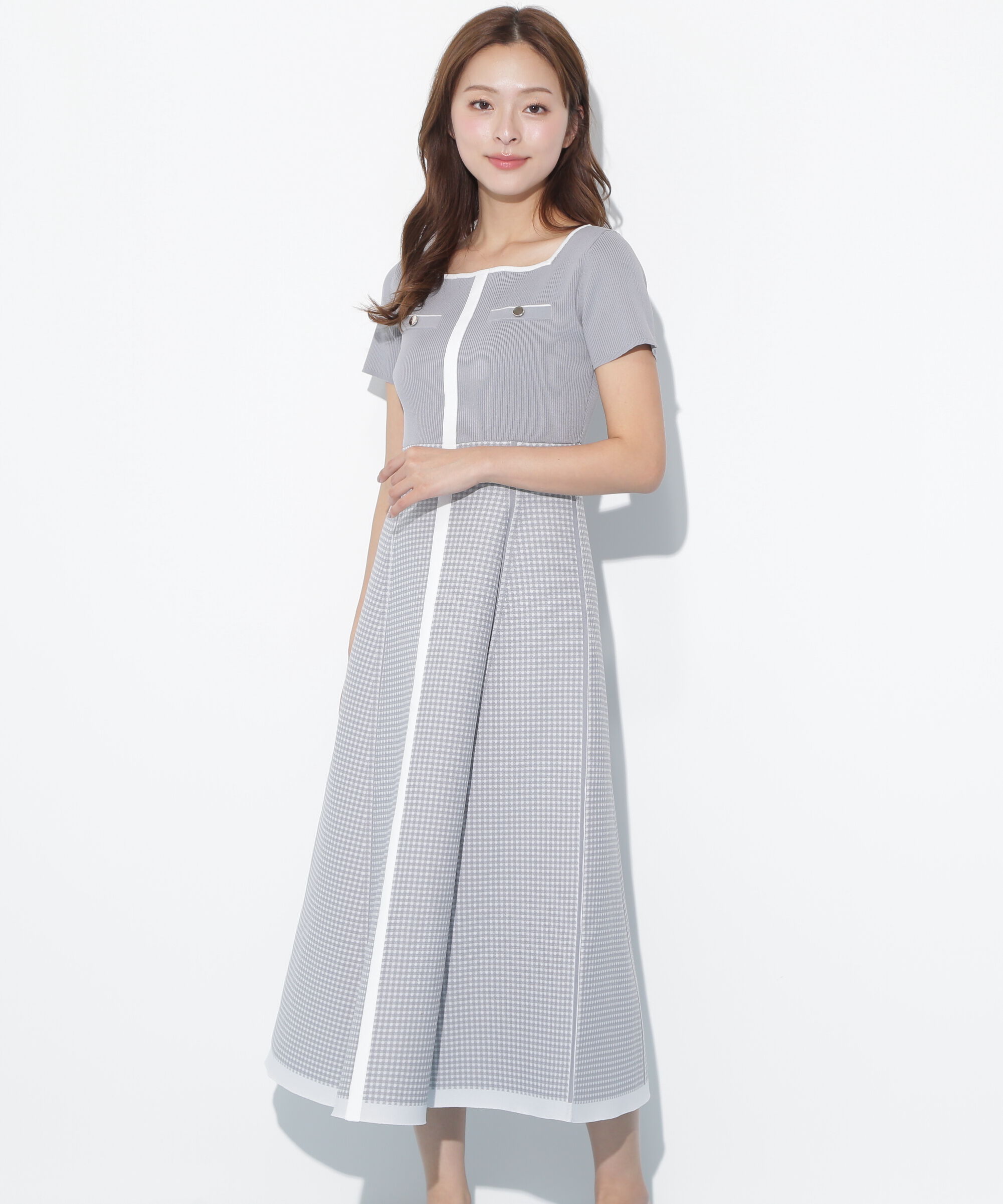  「ジャガードニットフレアワンピース」|ワンピース|