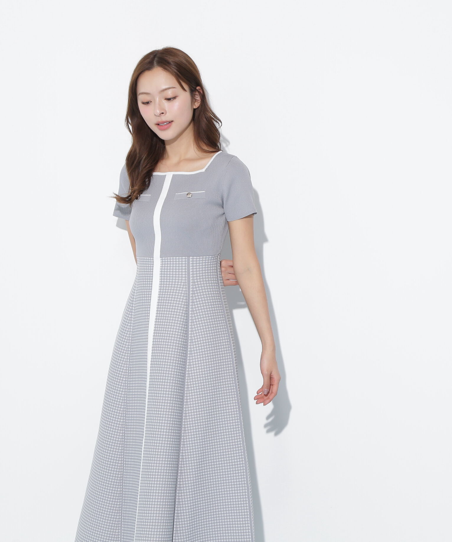  「ジャガードニットフレアワンピース」|ワンピース|