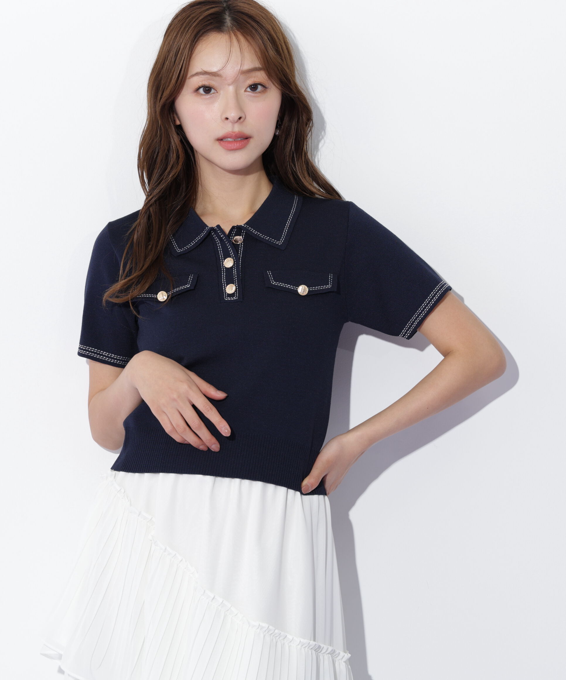  「ステッチポロニット」|ニット・セーター|