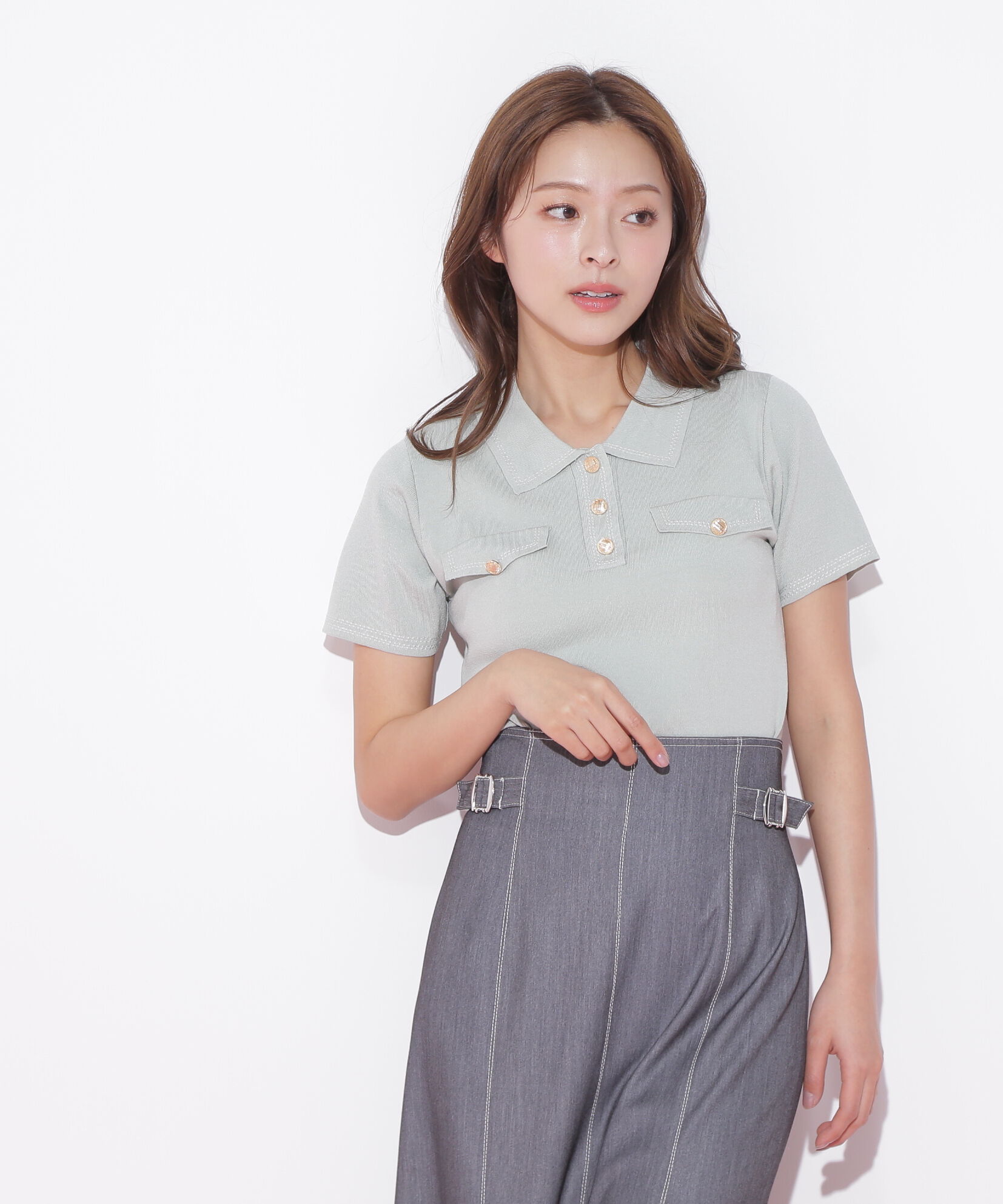  「ステッチポロニット」|ニット・セーター|