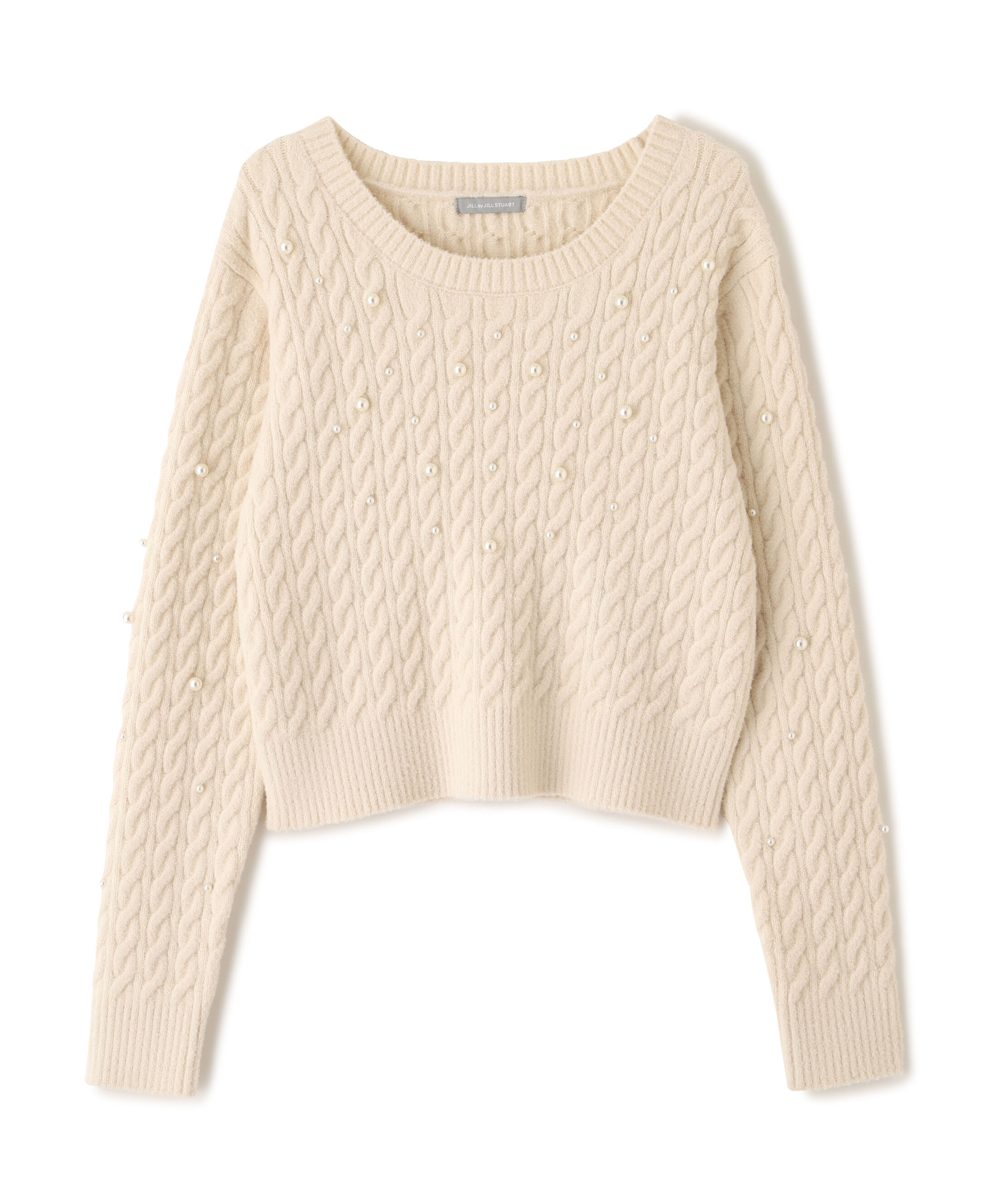  「ランダムパールミニケーブルニット」|ニット・セーター|