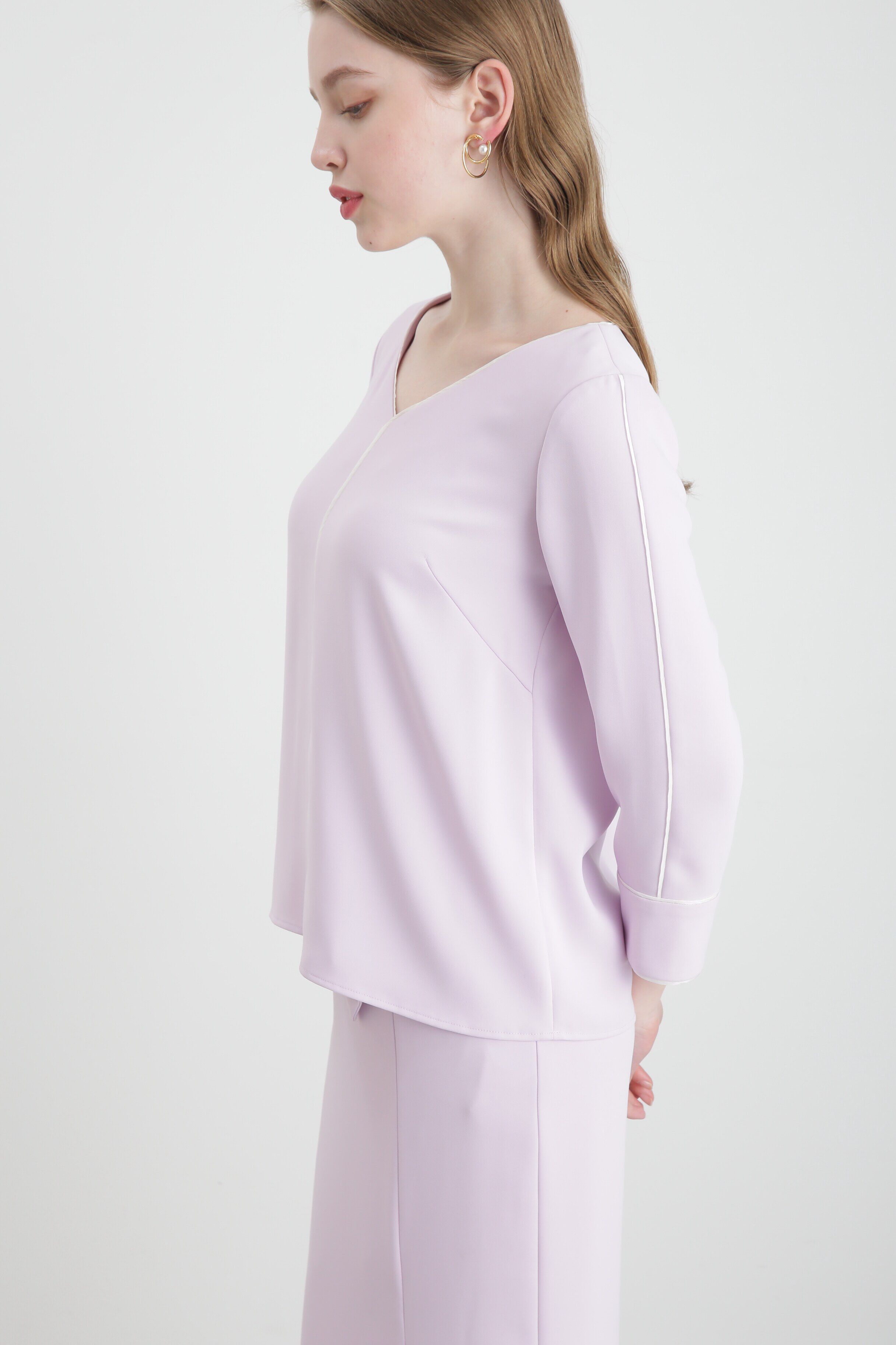  「◆バイカラーブラウス」|シャツ・ブラウス|