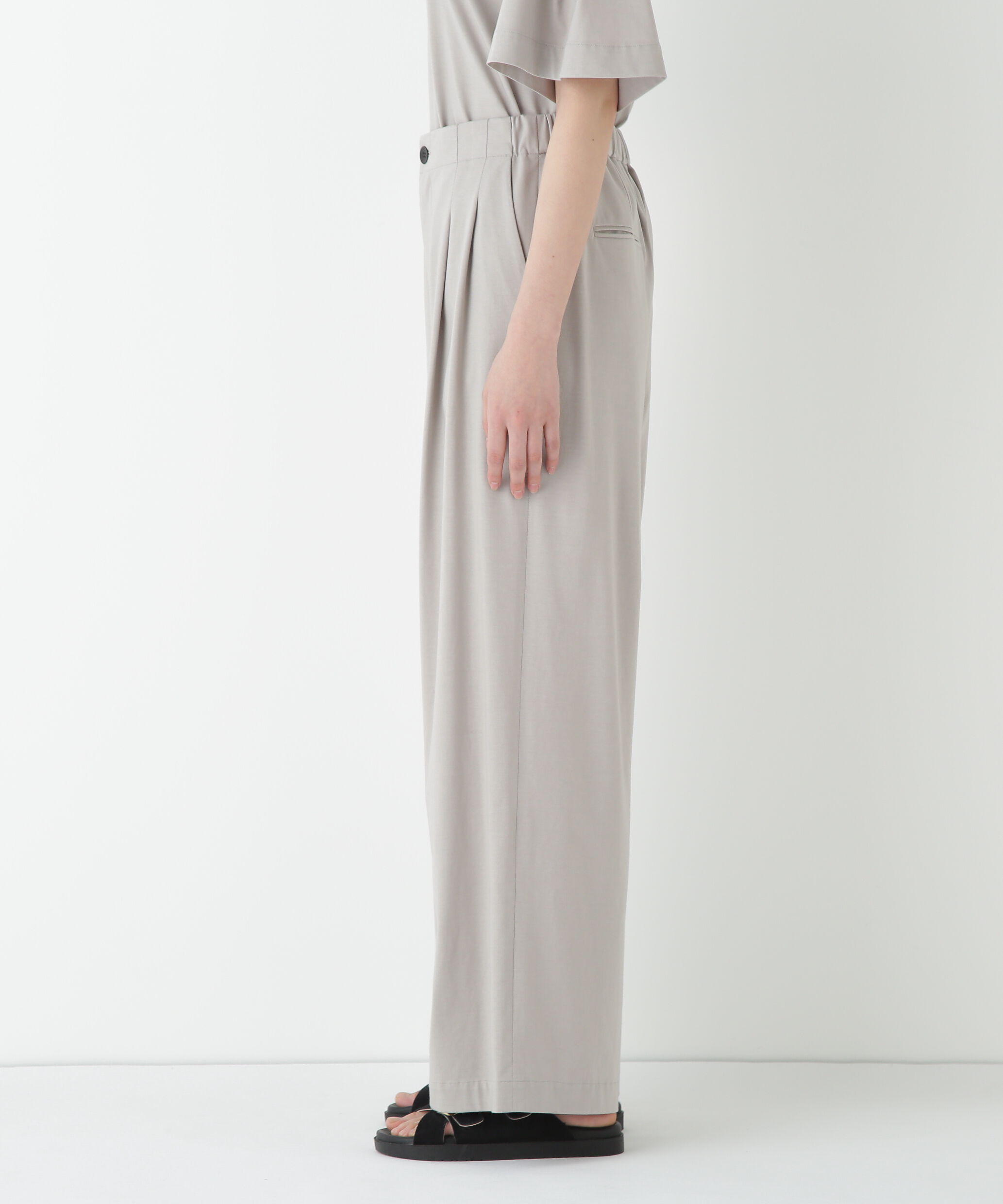  「◆プレーティング天竺タックセミワイドパンツ」|その他|