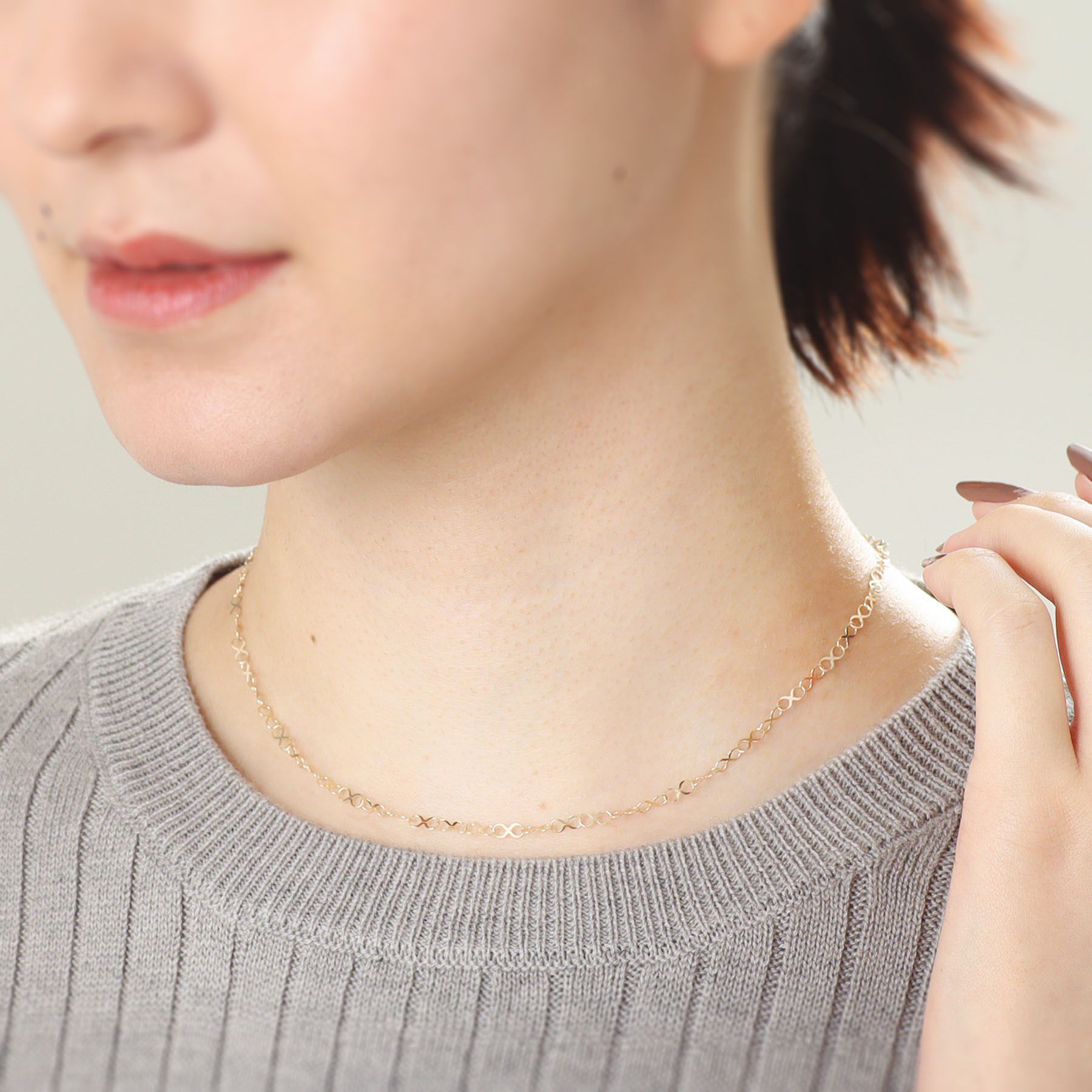 COCOSHNIK「K10Xチェーン チョーカー大」|ネックレス|