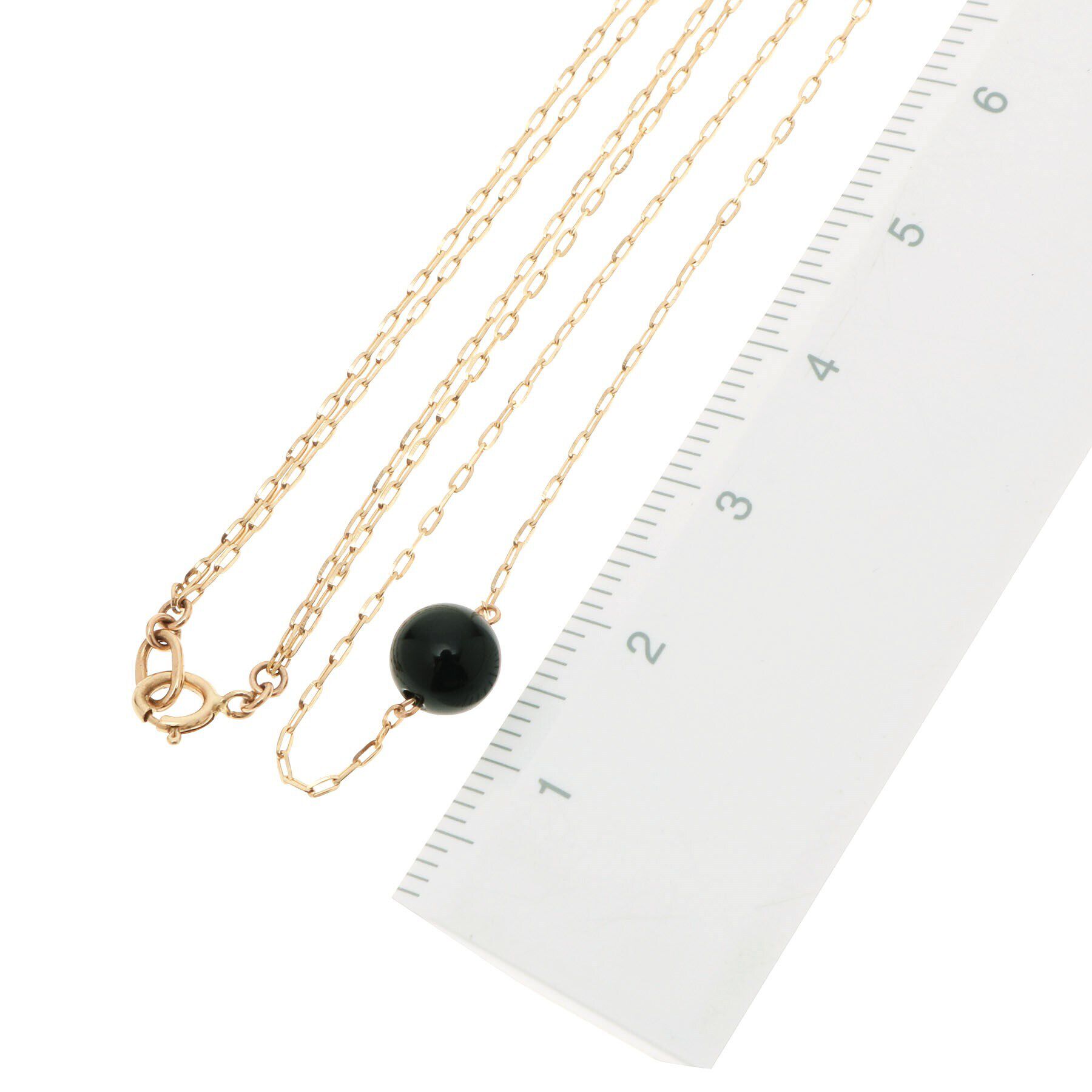 COCOSHNIK「K10カラーストーン（オニキス） ドレープネックレス」|ネックレス|