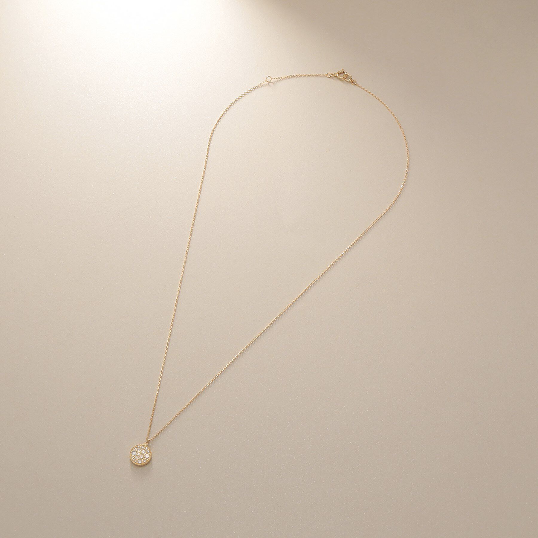 COCOSHNIK「K18ダイヤモンド ランダムパヴェ ラウンドネックレス」|ネックレス|