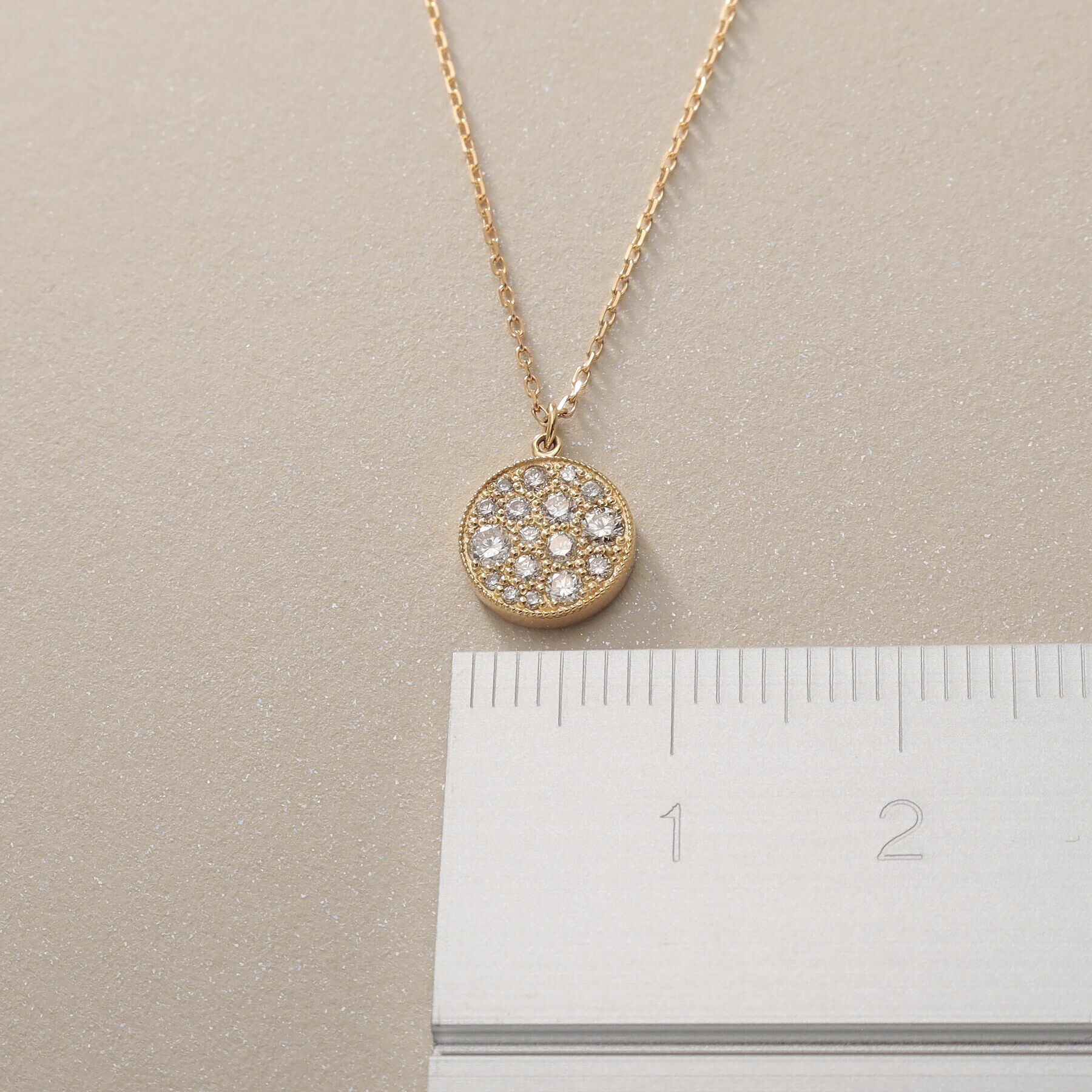 COCOSHNIK「K18ダイヤモンド ランダムパヴェ ラウンドネックレス」|ネックレス|