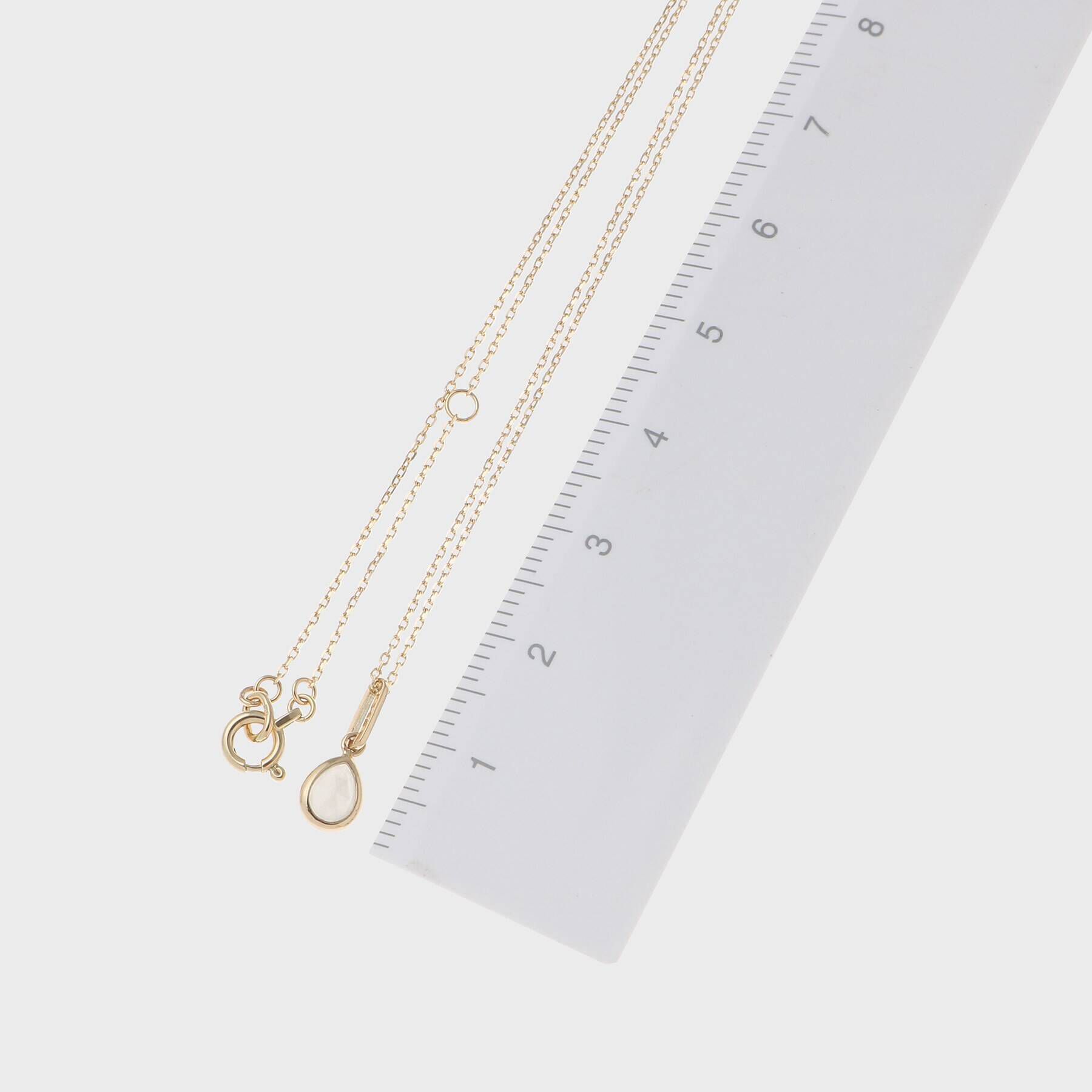 COCOSHNIK「カラーストーン（ムーンストーン）ローズカットペアシェイプ　ネックレス」|ネックレス|