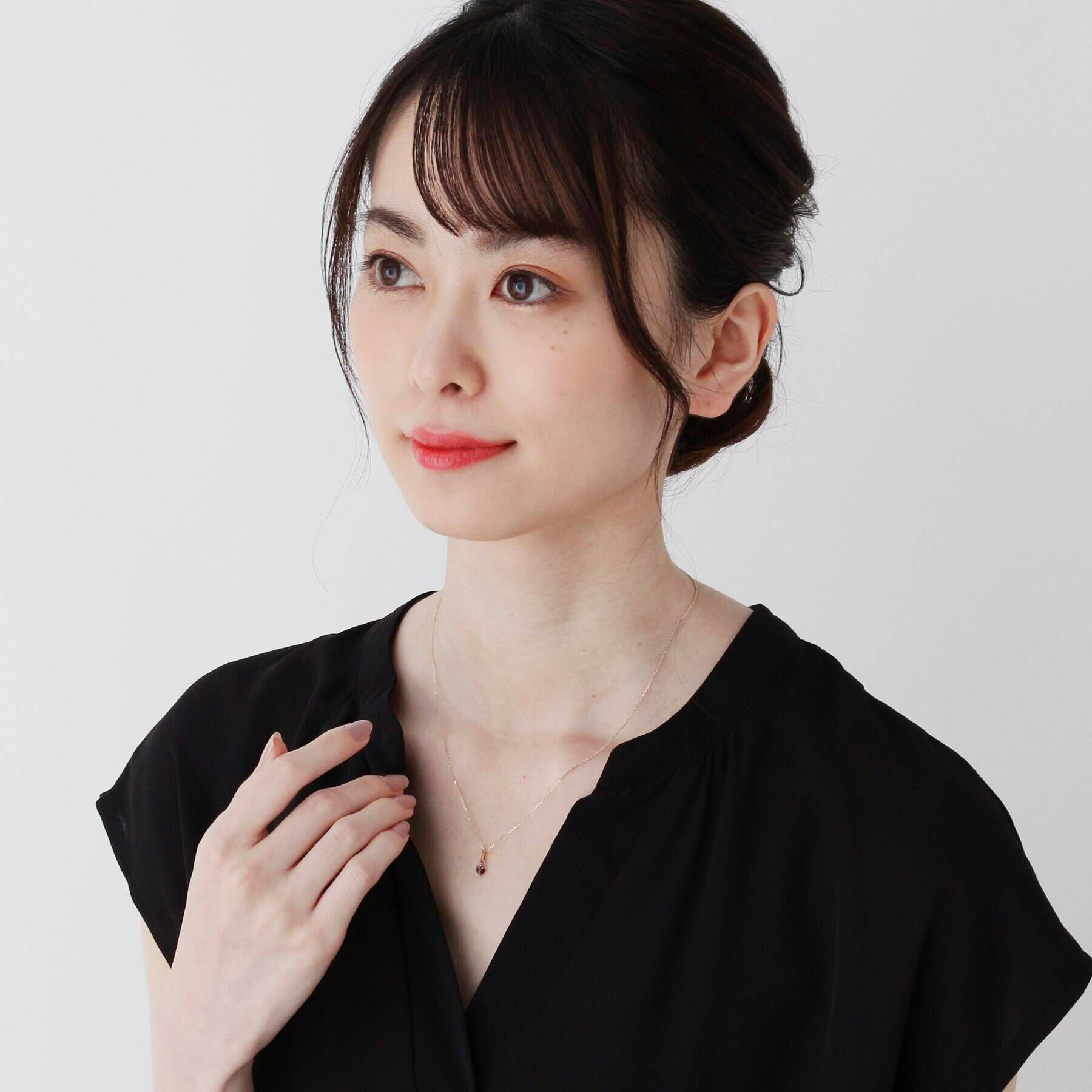 COCOSHNIK「【WEB限定】K10スピリチュアルストーン（アメシスト）ネックレス」|ネックレス|