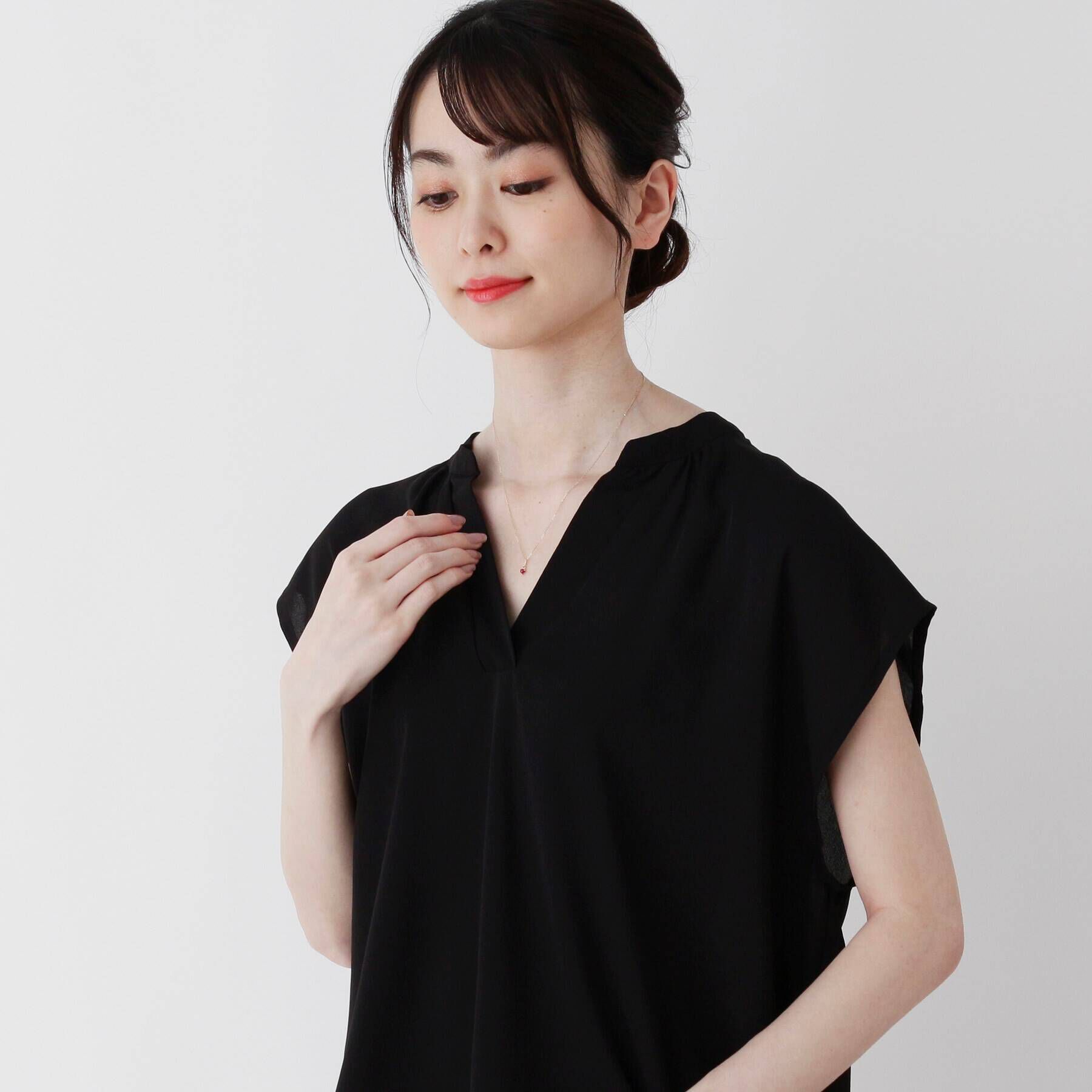 COCOSHNIK「【WEB限定】K10スピリチュアルストーン（ルビー）ネックレス」|ネックレス|