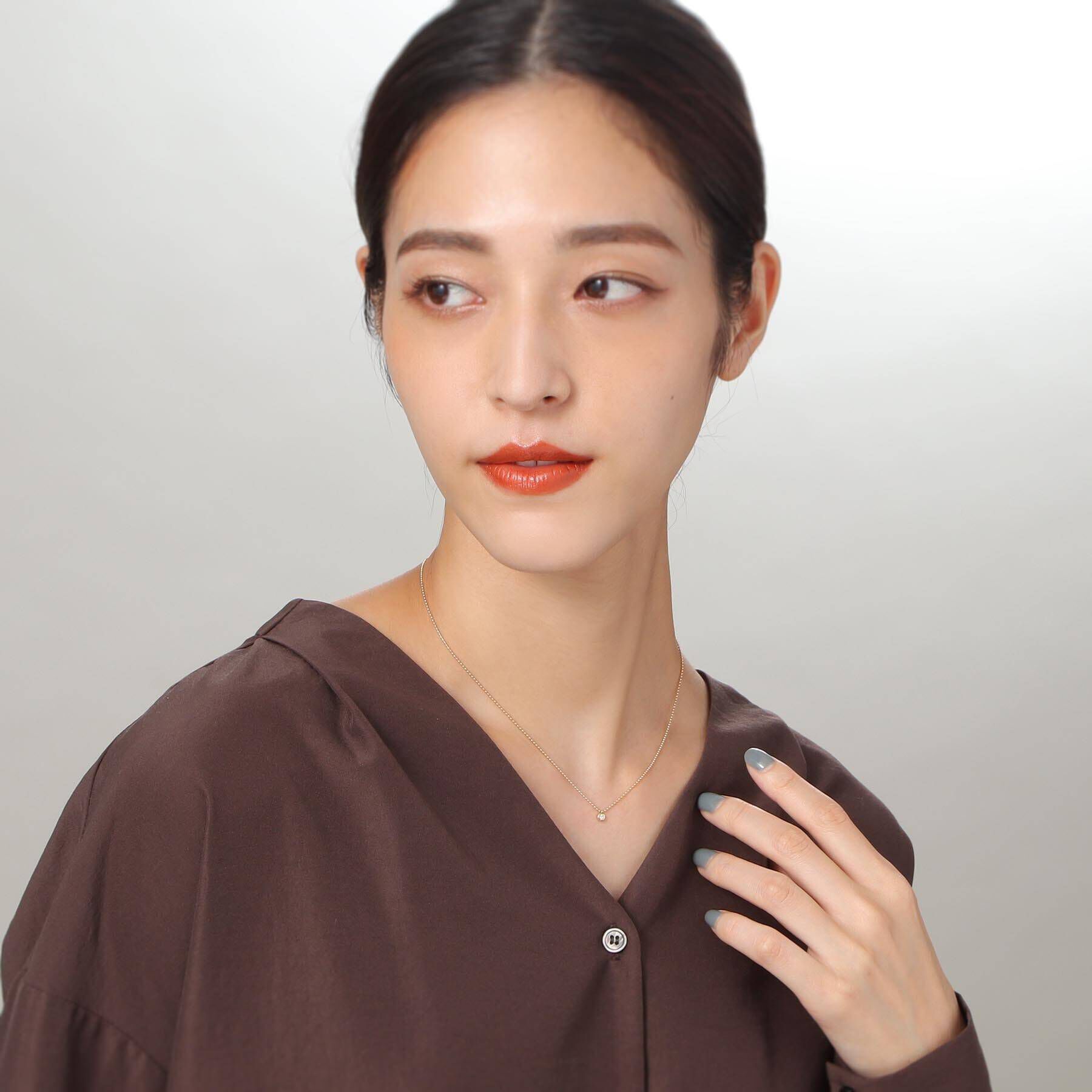 COCOSHNIK「K18ダイヤモンドラウンドカット ボールチェーンネックレス」|ネックレス|