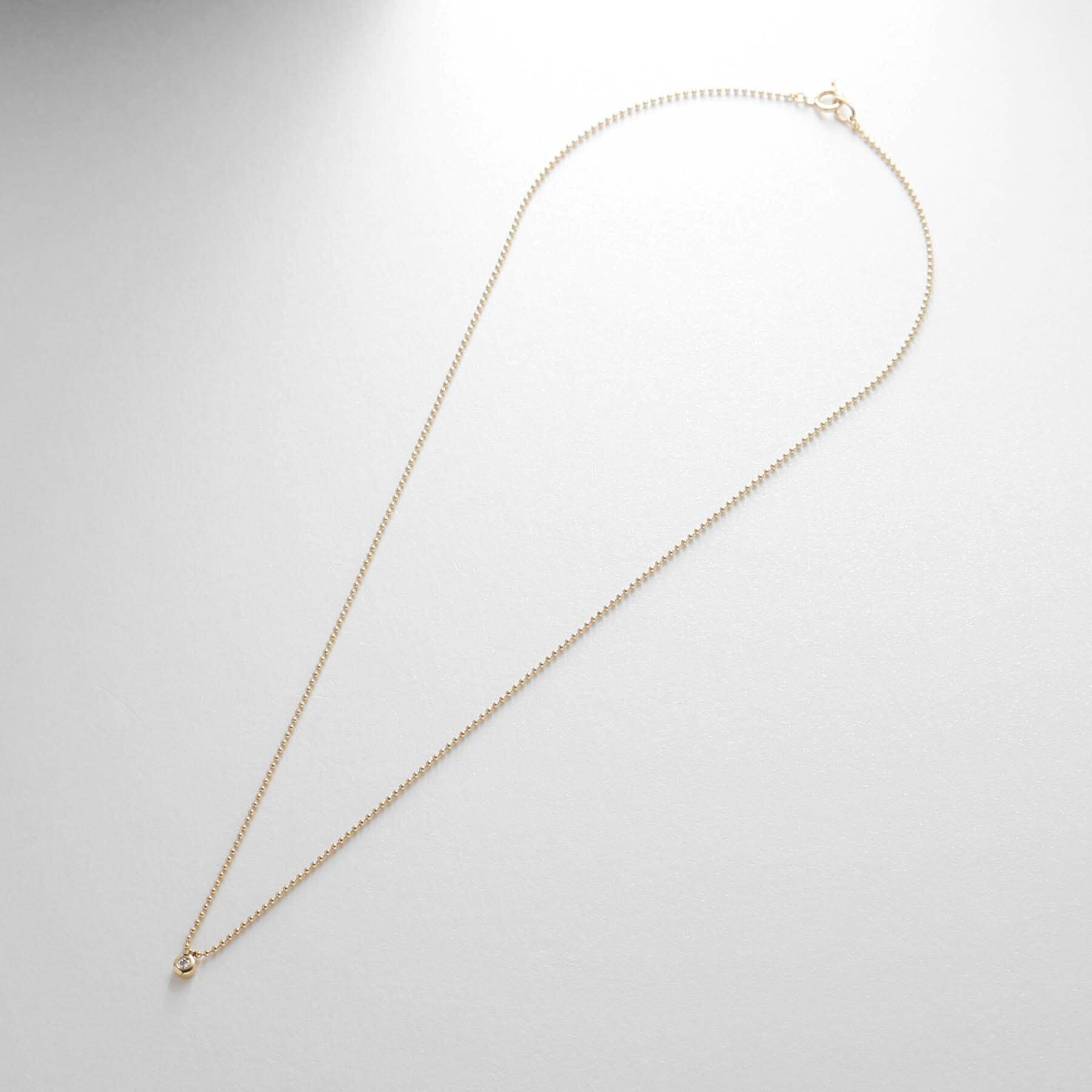 COCOSHNIK「K18ダイヤモンドラウンドカット ボールチェーンネックレス」|ネックレス|