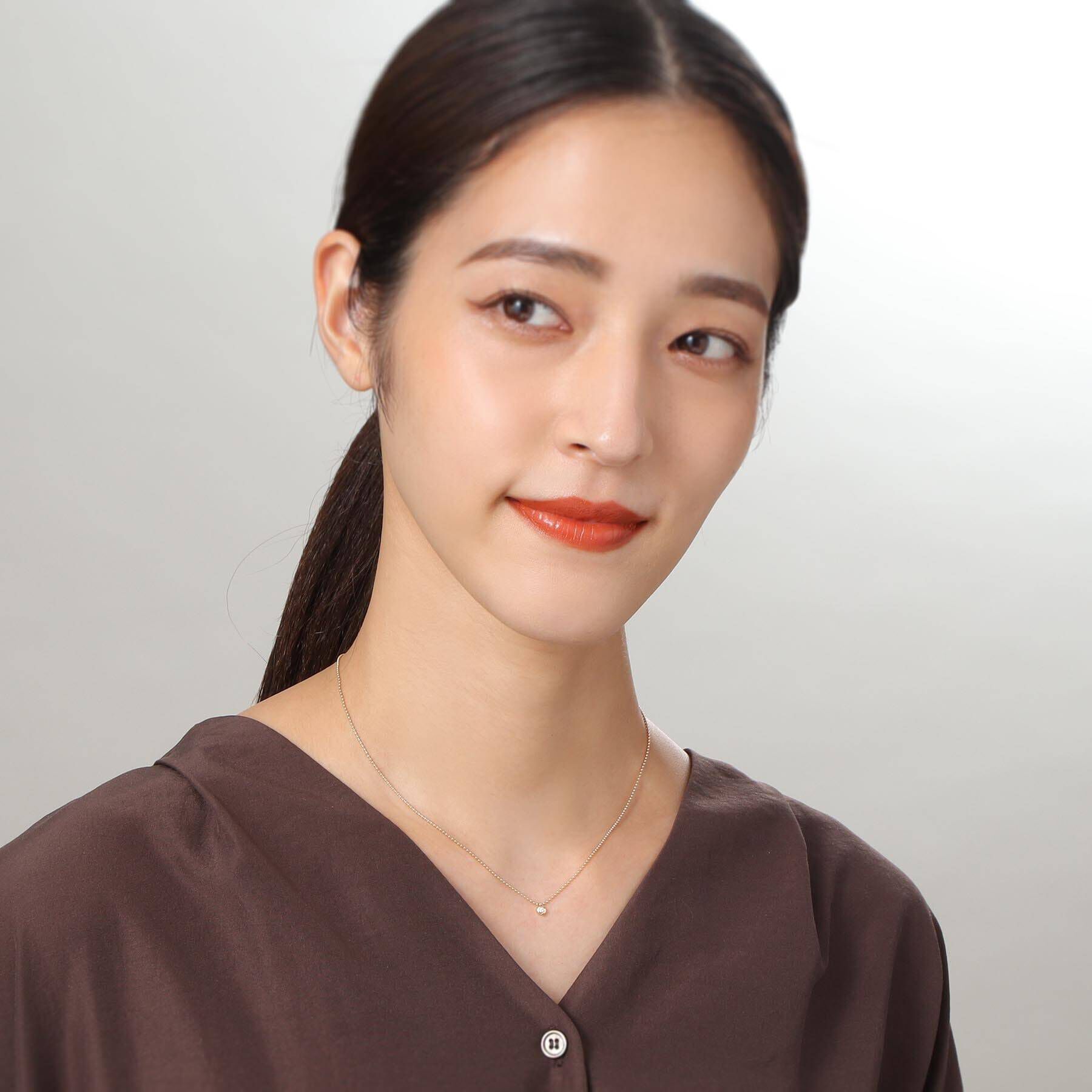 COCOSHNIK「K18ダイヤモンドラウンドカット ボールチェーンネックレス」|ネックレス|