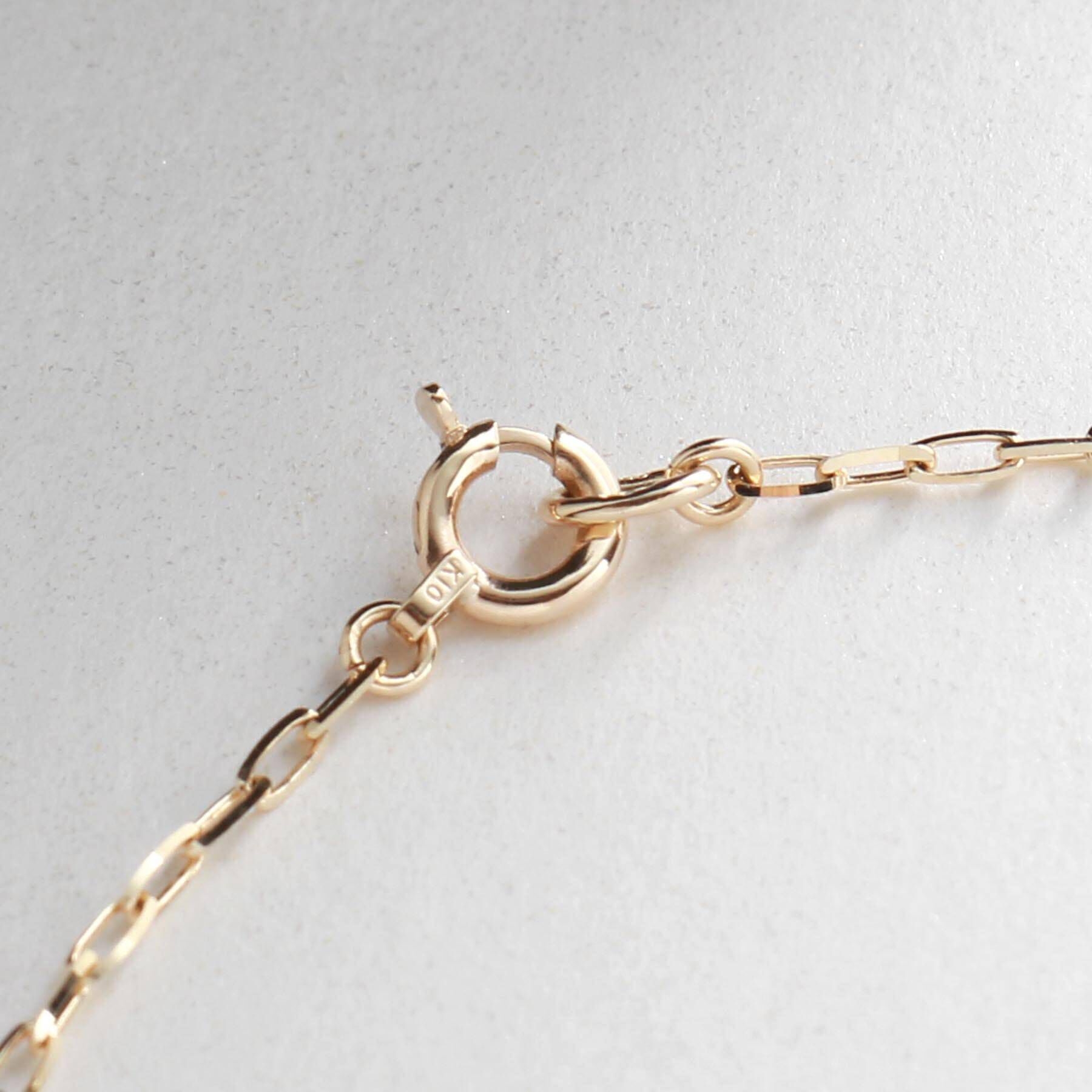 COCOSHNIK「K10ホワイトトパーズスクエアカット アシンメトリーネックレス」|ネックレス|