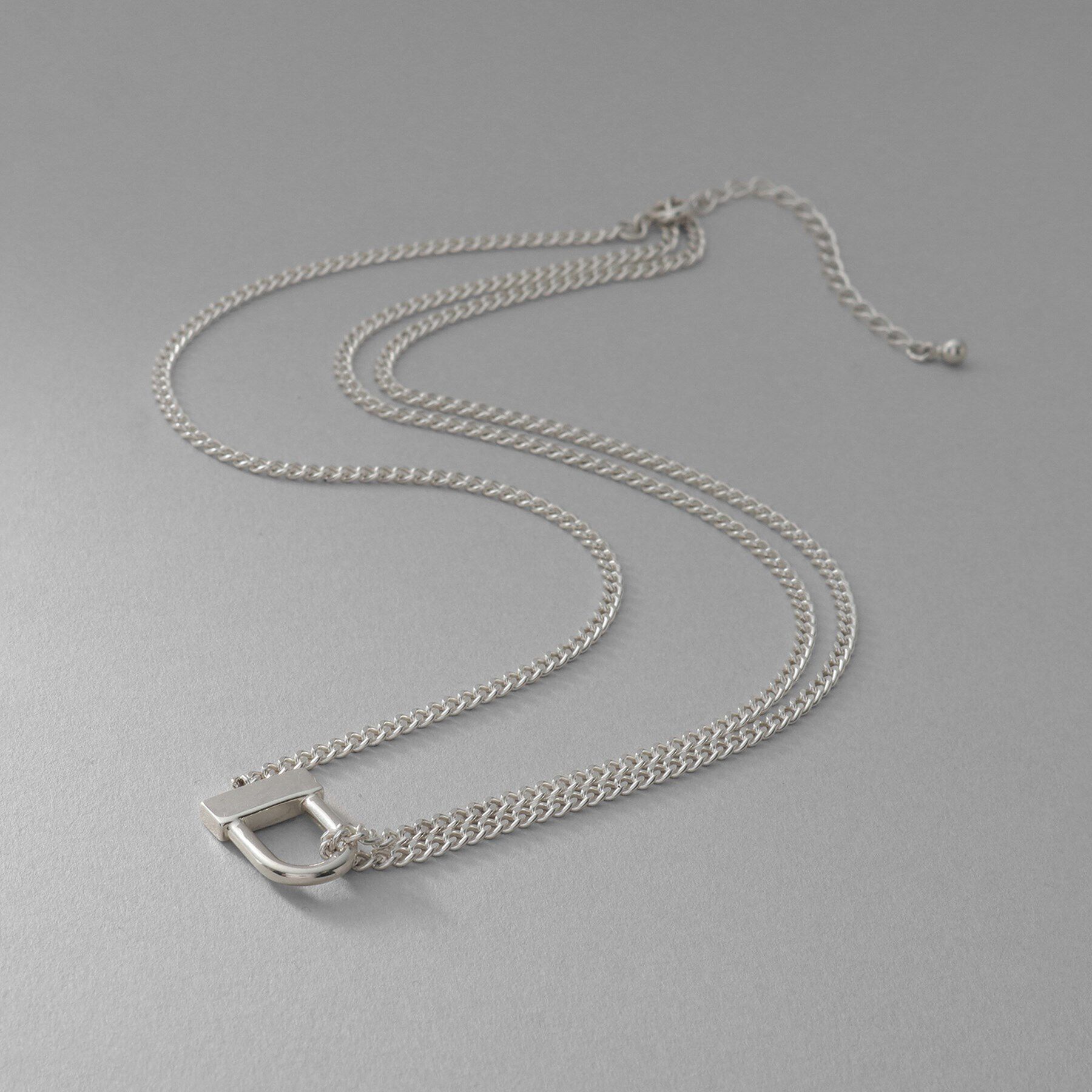 COCOSHNIK ONKITSCH「シルバー ロックモチーフ ドレープネックレス」|ネックレス|