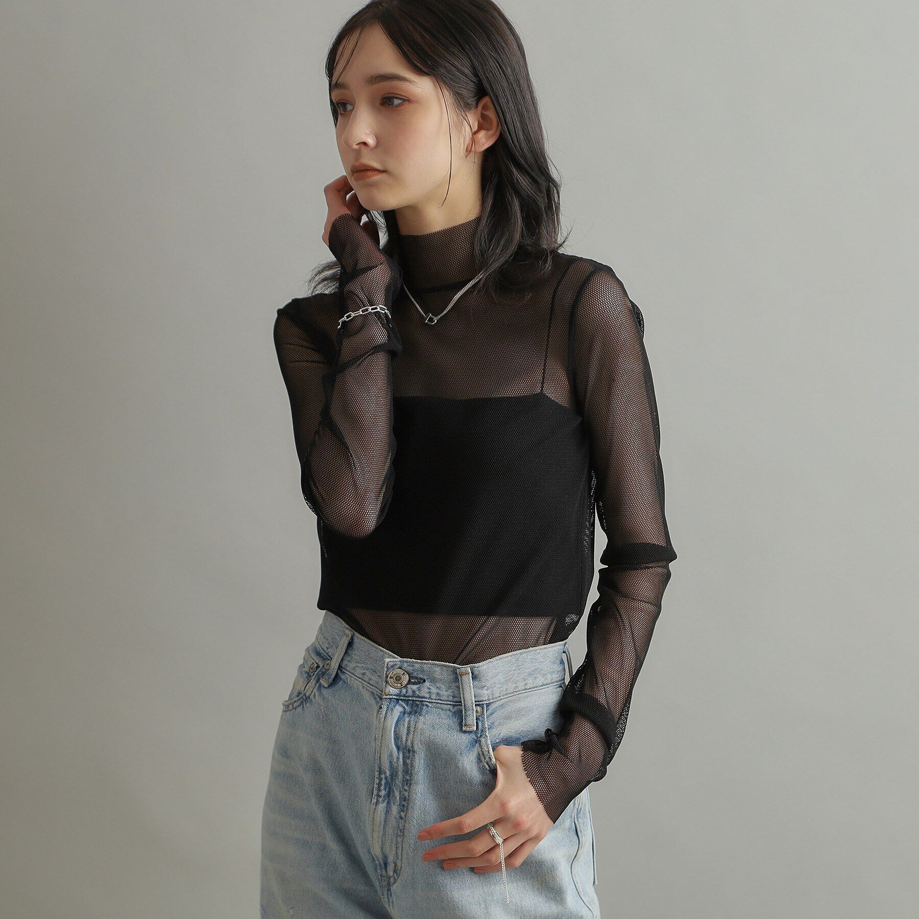 COCOSHNIK ONKITSCH「シルバー ロックモチーフ ドレープネックレス」|ネックレス|