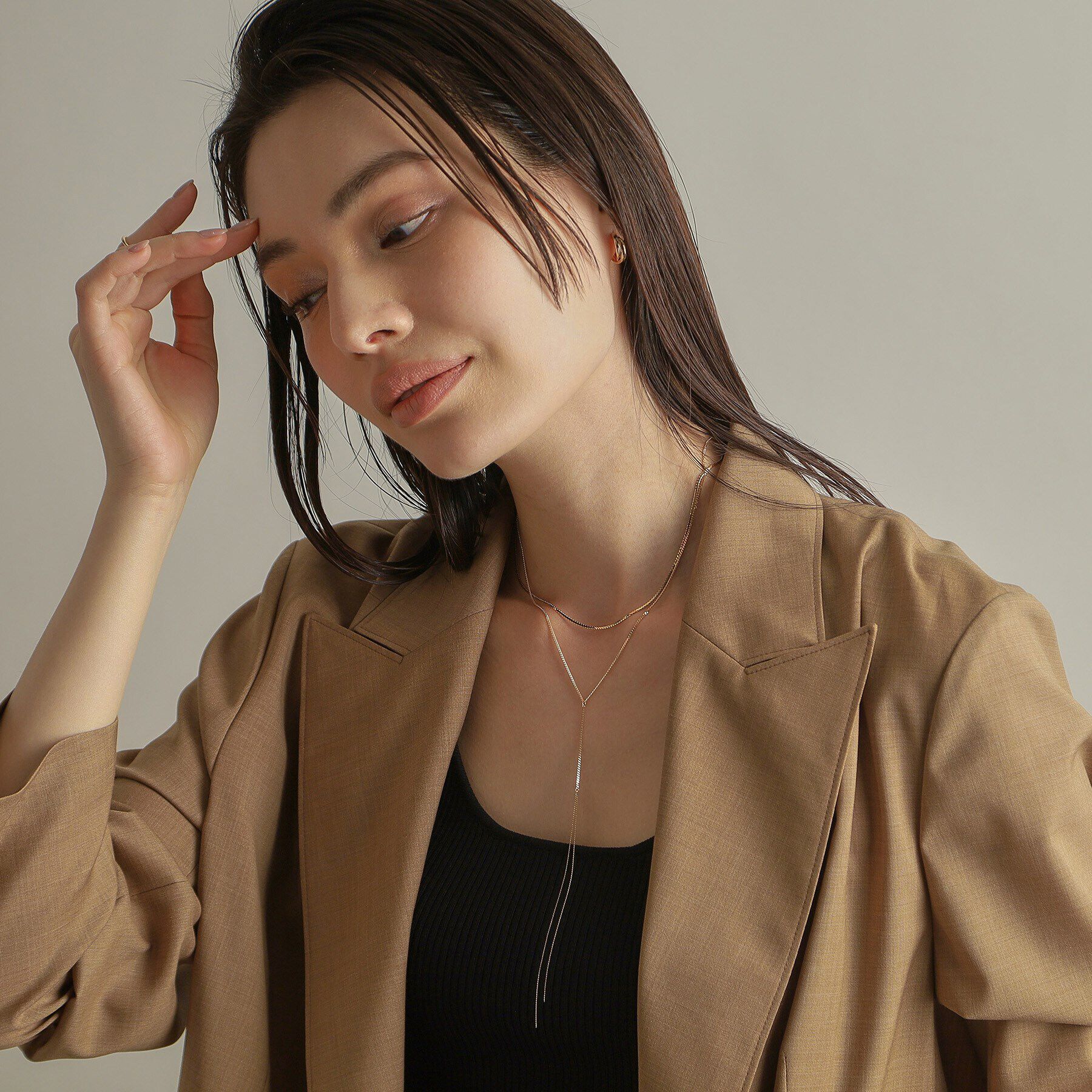 COCOSHNIK「K10キヘイフリンジY ネックレス小」|ネックレス|