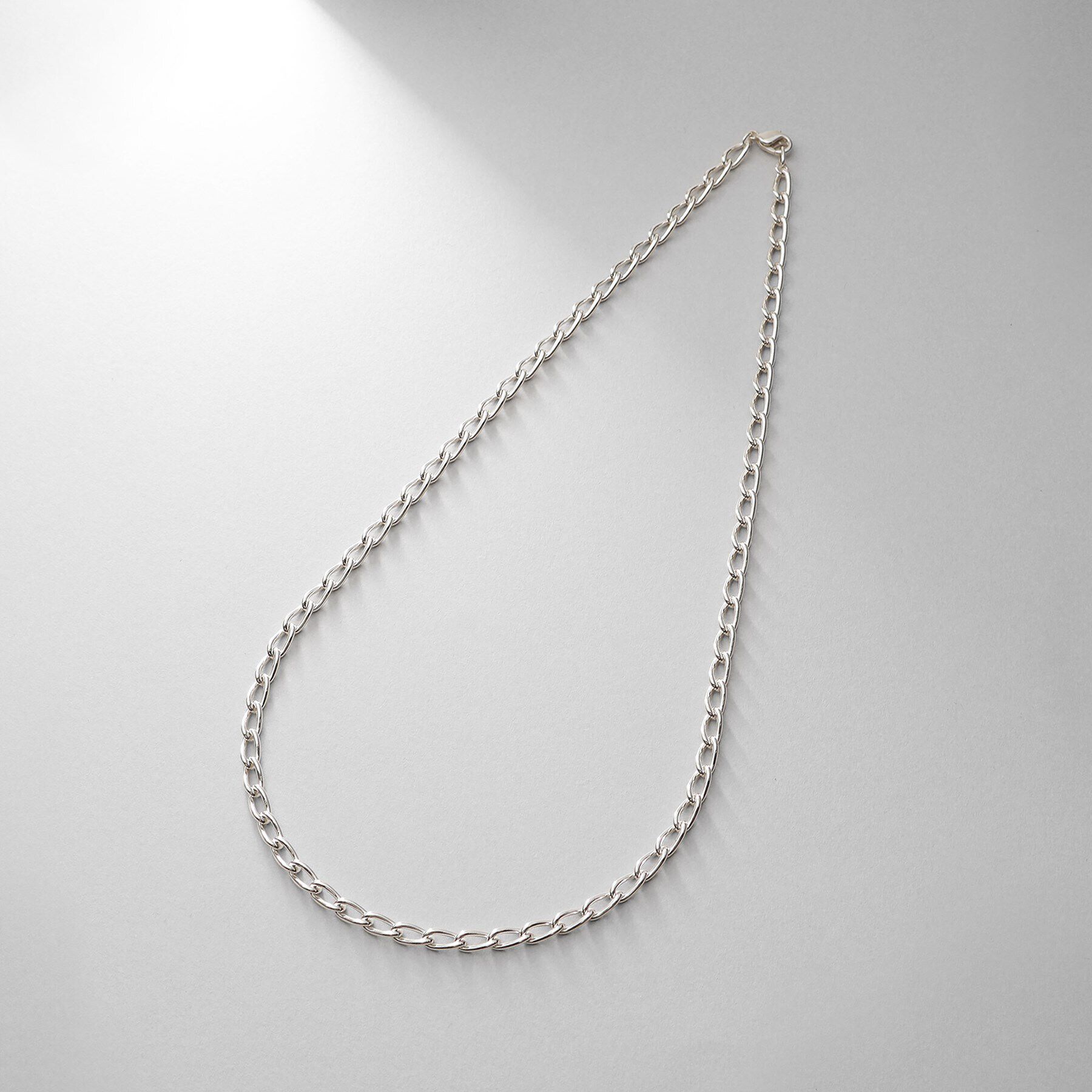 COCOSHNIK ONKITSCH「シルバー デザインチェーン ロングカーブネックレス」|ネックレス|