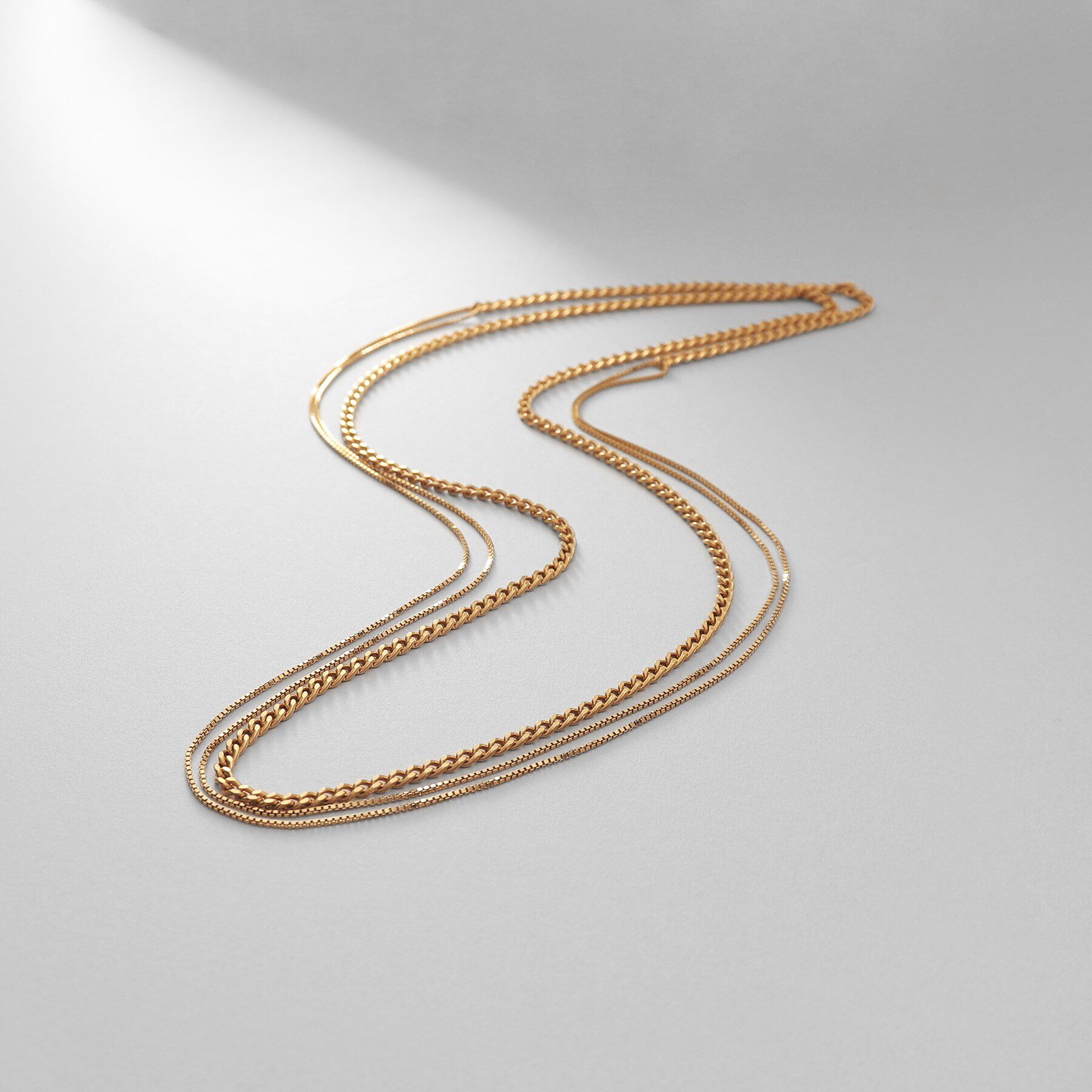 COCOSHNIK ONKITSCH「シルバー ミックスチェーン カーブ・ベネチアンネックレス GP」|ネックレス|