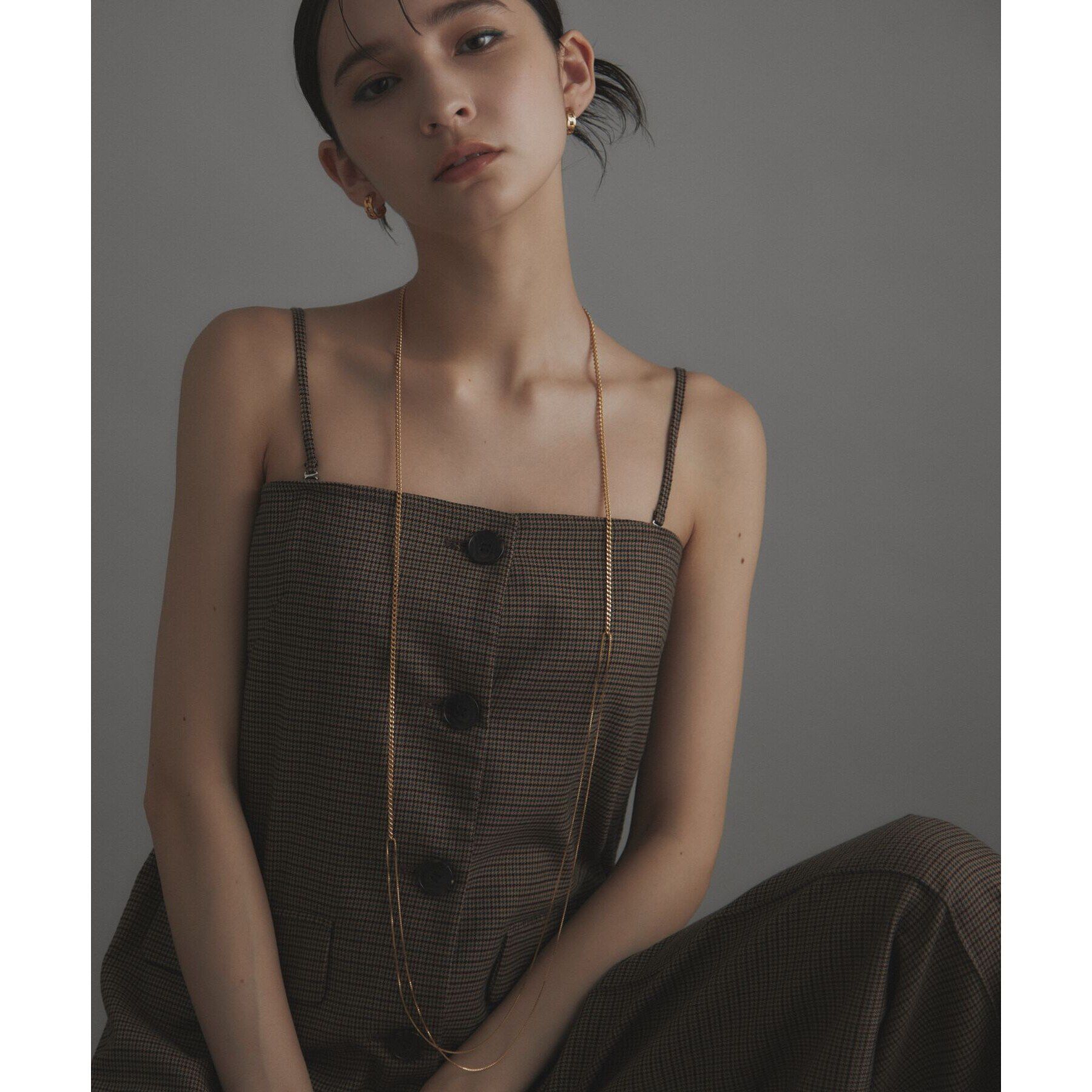 COCOSHNIK ONKITSCH「シルバー ミックスチェーン カーブ・ベネチアンネックレス GP」|ネックレス|