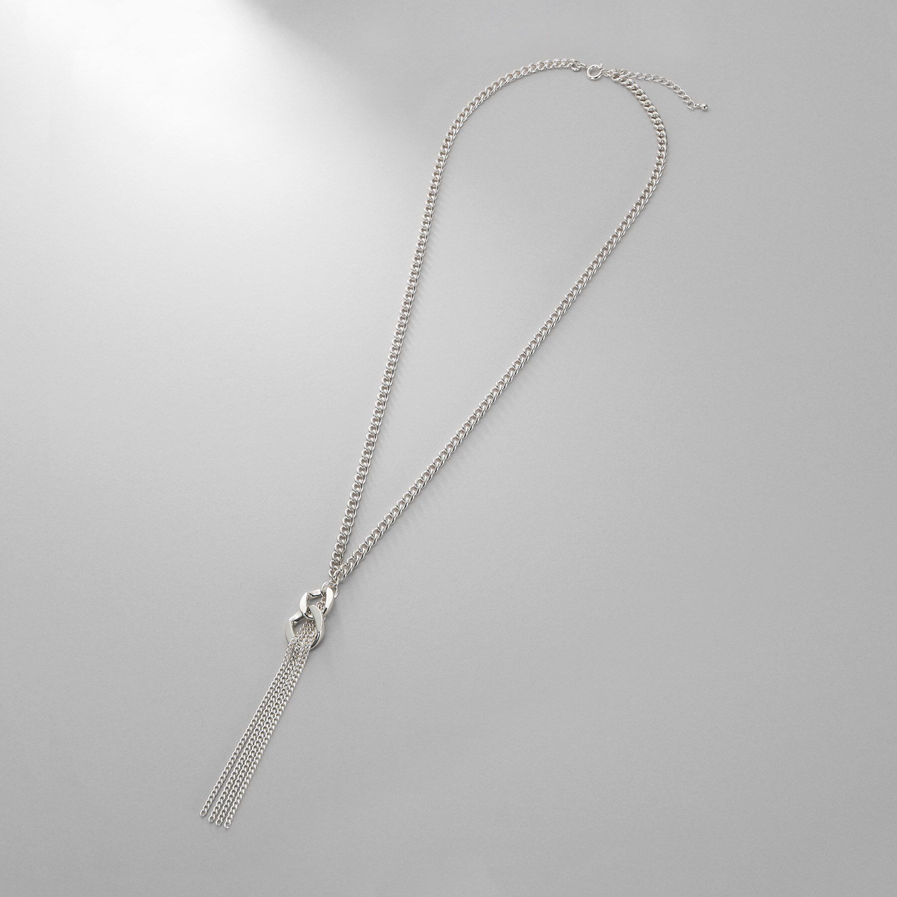 COCOSHNIK ONKITSCH「シルバー カーブチェーンモチーフフリンジネックレス」|ネックレス|